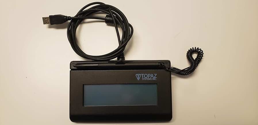 topaz t-s460-bsb-r siglite 1x5 signature pad - virtual serial via usb connection