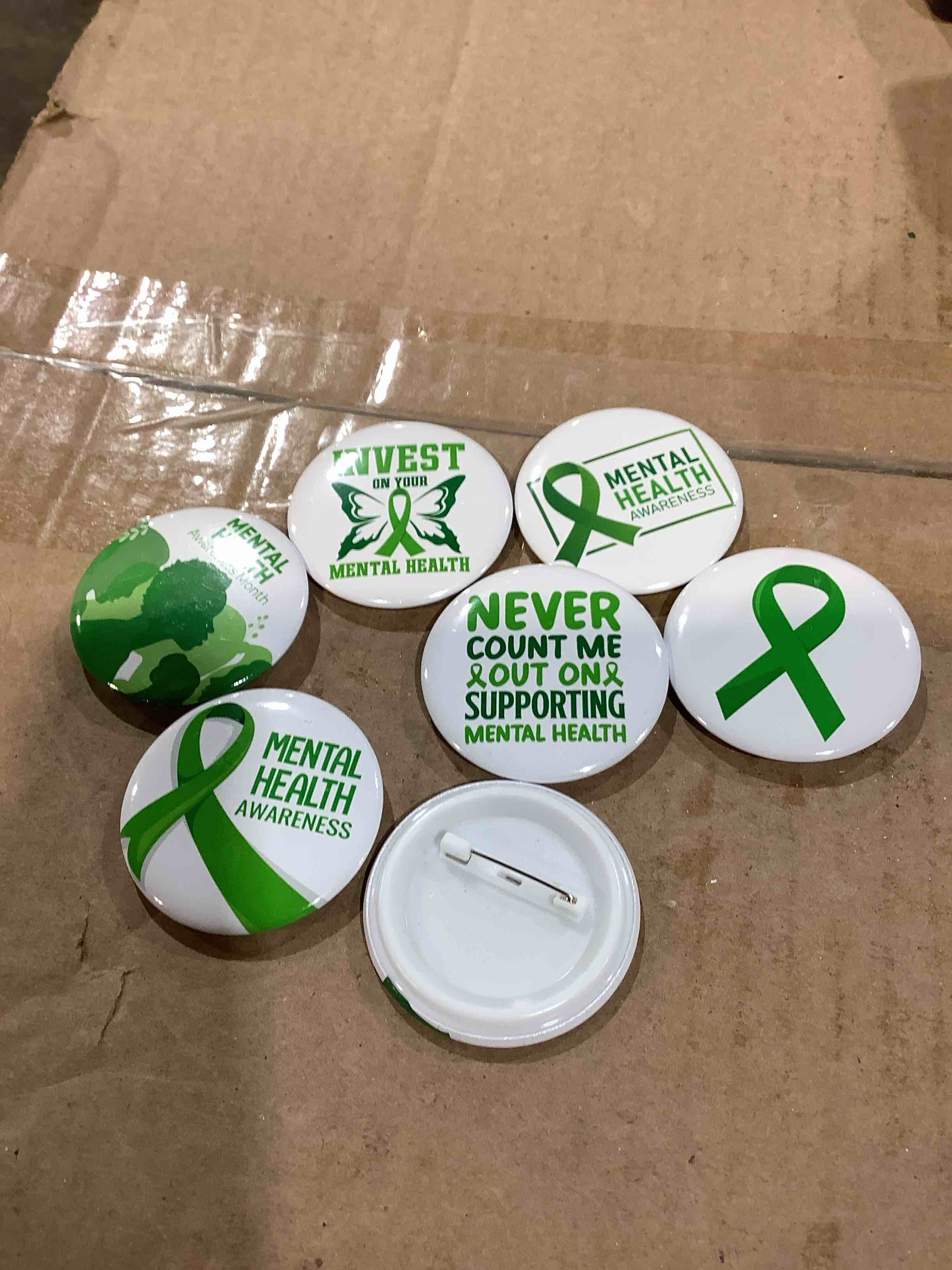 Condition photo showing New/Like New for mental health awareness shirt buttons