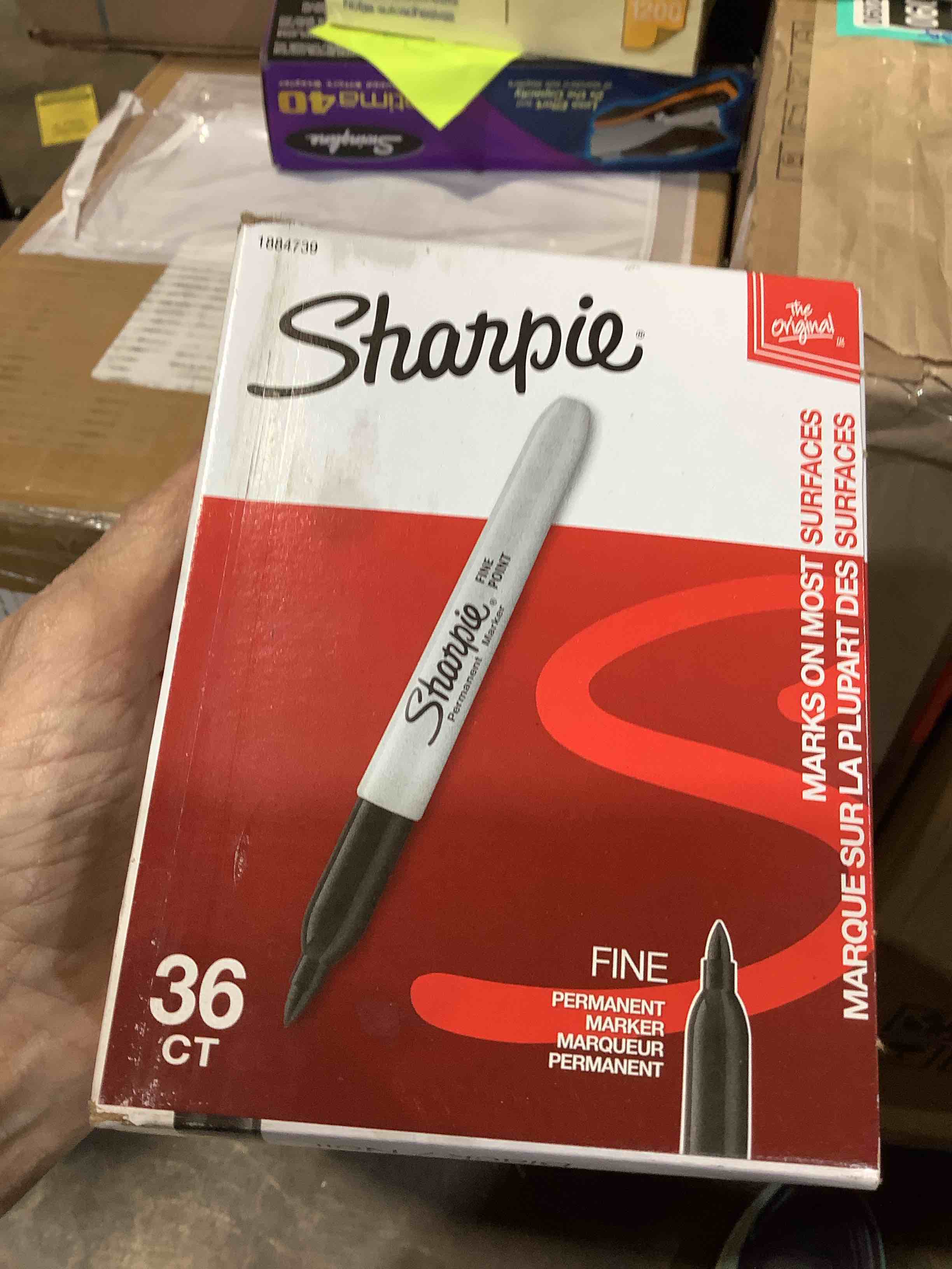 sharpie permanent markers  fine point  black  36 count