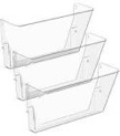 rubbermaid unbreakable three pocket wall file set  letter  clear