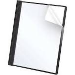 oxford® clear front report covers letter size folder with prongs black 25 per box