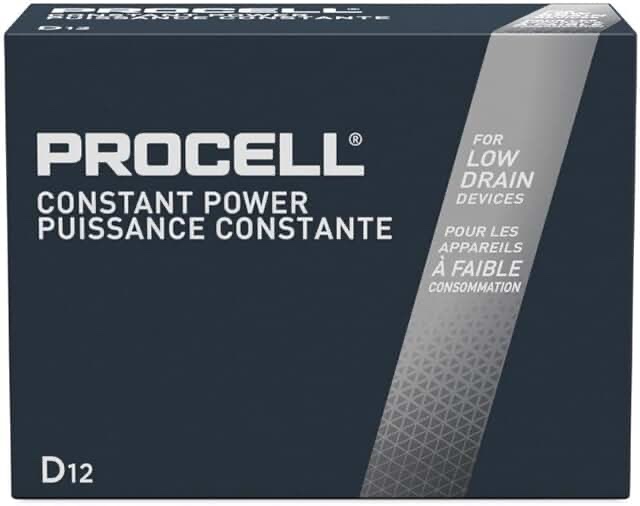 duracell procell alkaline d batteries 12/box, in office