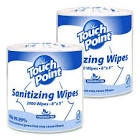 Touch Point Hand Sanitizing Wipes Refill  5 x 8  Fragrance Free  White  2 000 Wipes/Roll  2 Rolls/Carton