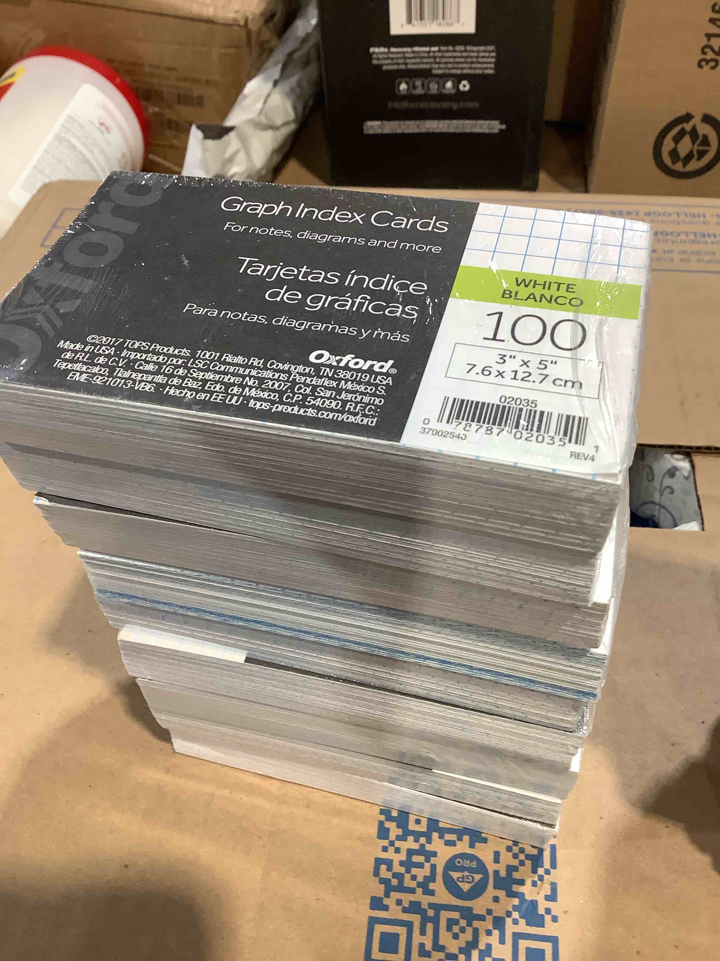 Condition photo showing New/Like New for oxford oxf02035 graph index cards 100 / pack white, 9 count