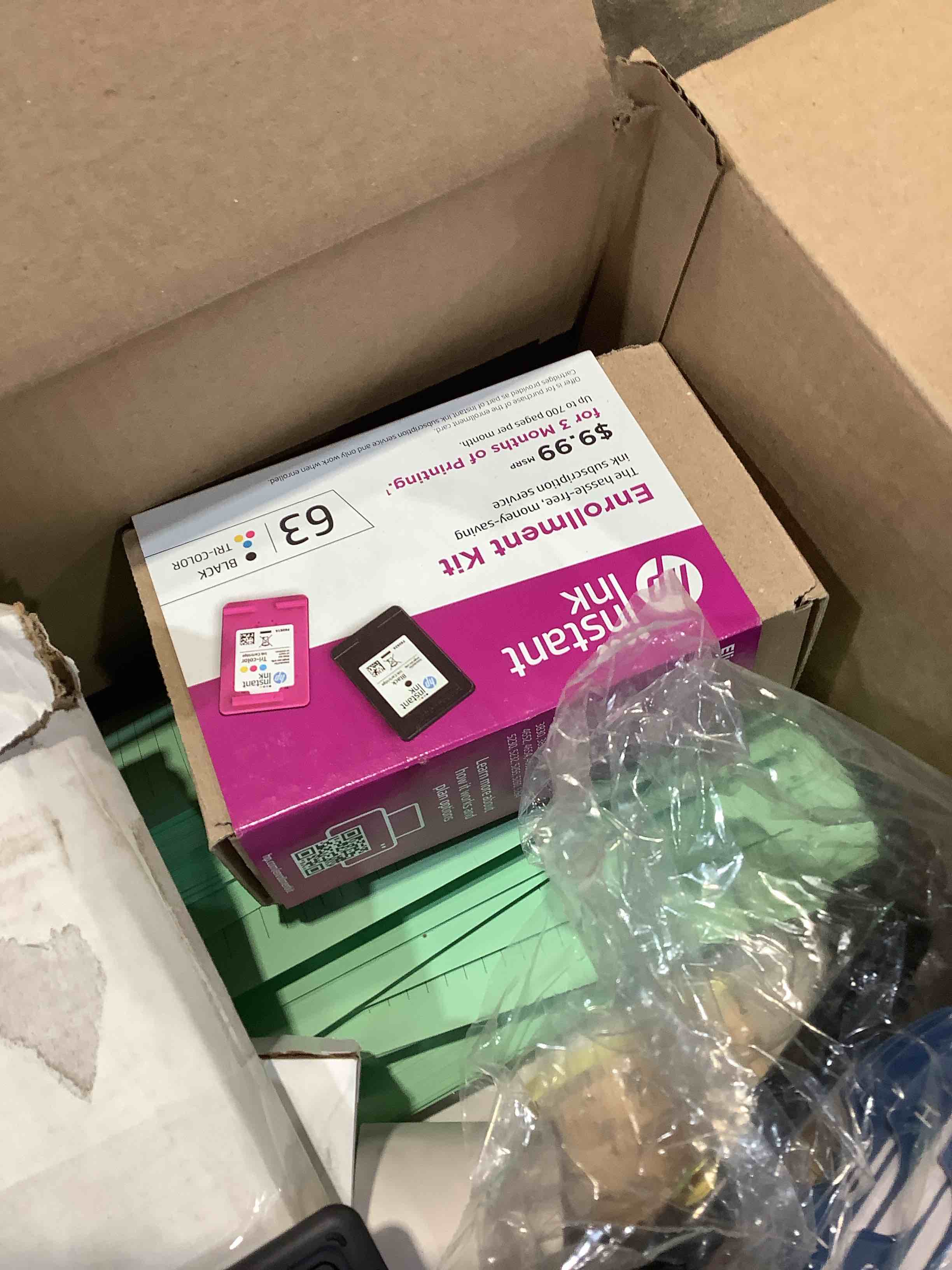 Condition photo showing Good Condition for large assortment of office supplies:  63 ink, laser top sheets, quarter holders, oder eaters, post it notes and so much more