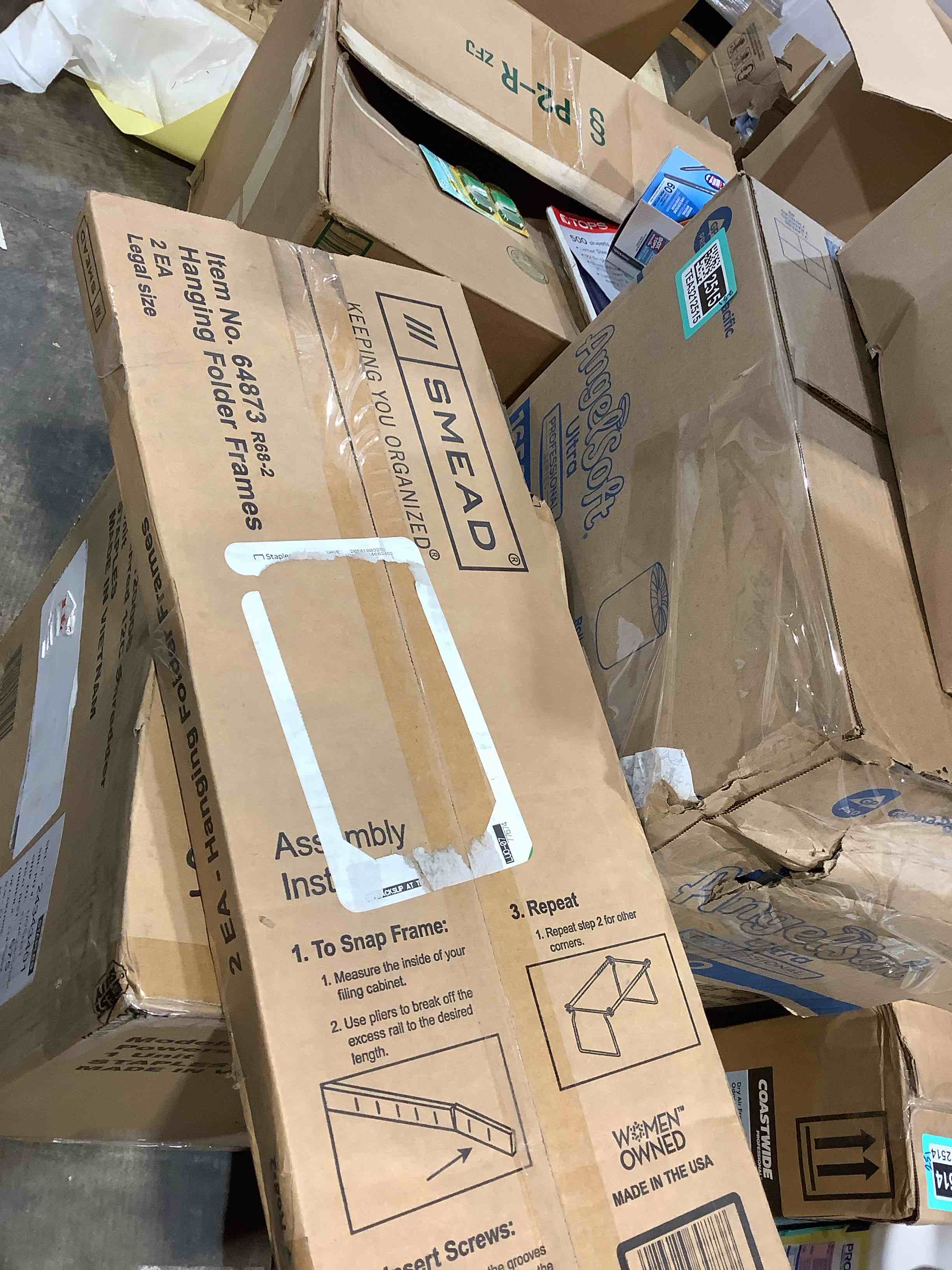 Condition photo showing New/Like New for smead 64873 hanging folder frame  legal size  23-27  long  steel  2/pack