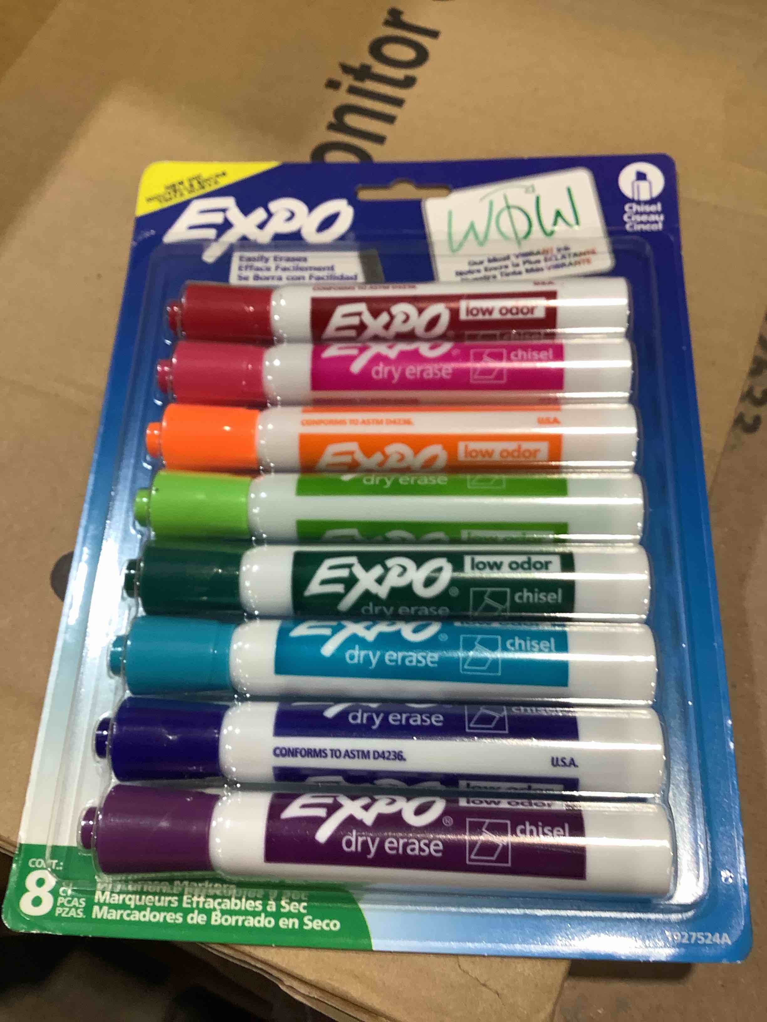 Condition photo showing New/Like New for expo® low-odor dry-erase markers chisel point assorted colors pack of 8