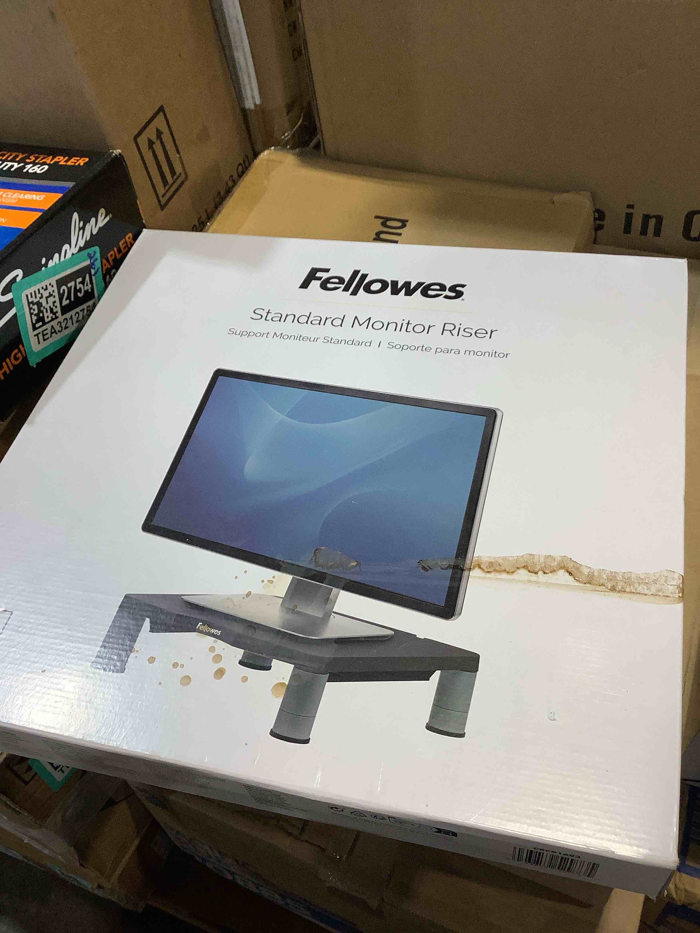 Condition photo showing New/Like New for fellowes standard monitor riser 13.38w x 13.63d x 6h graphite 9169301