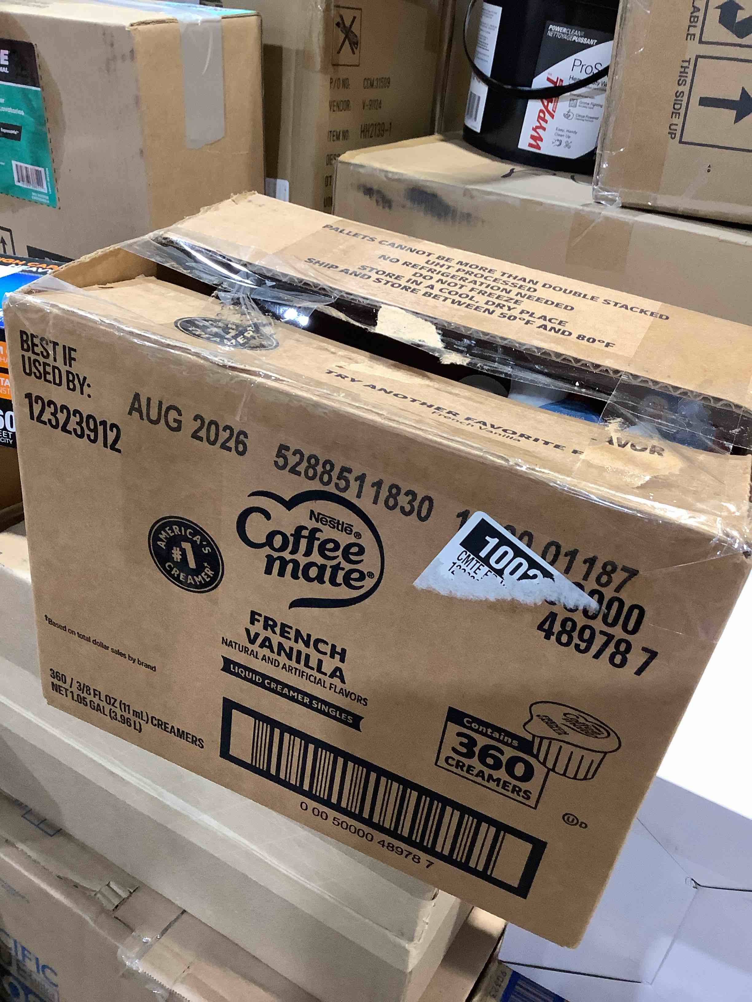 Condition photo showing Good Condition for coffee creamer, french vanilla, best used by august 2026