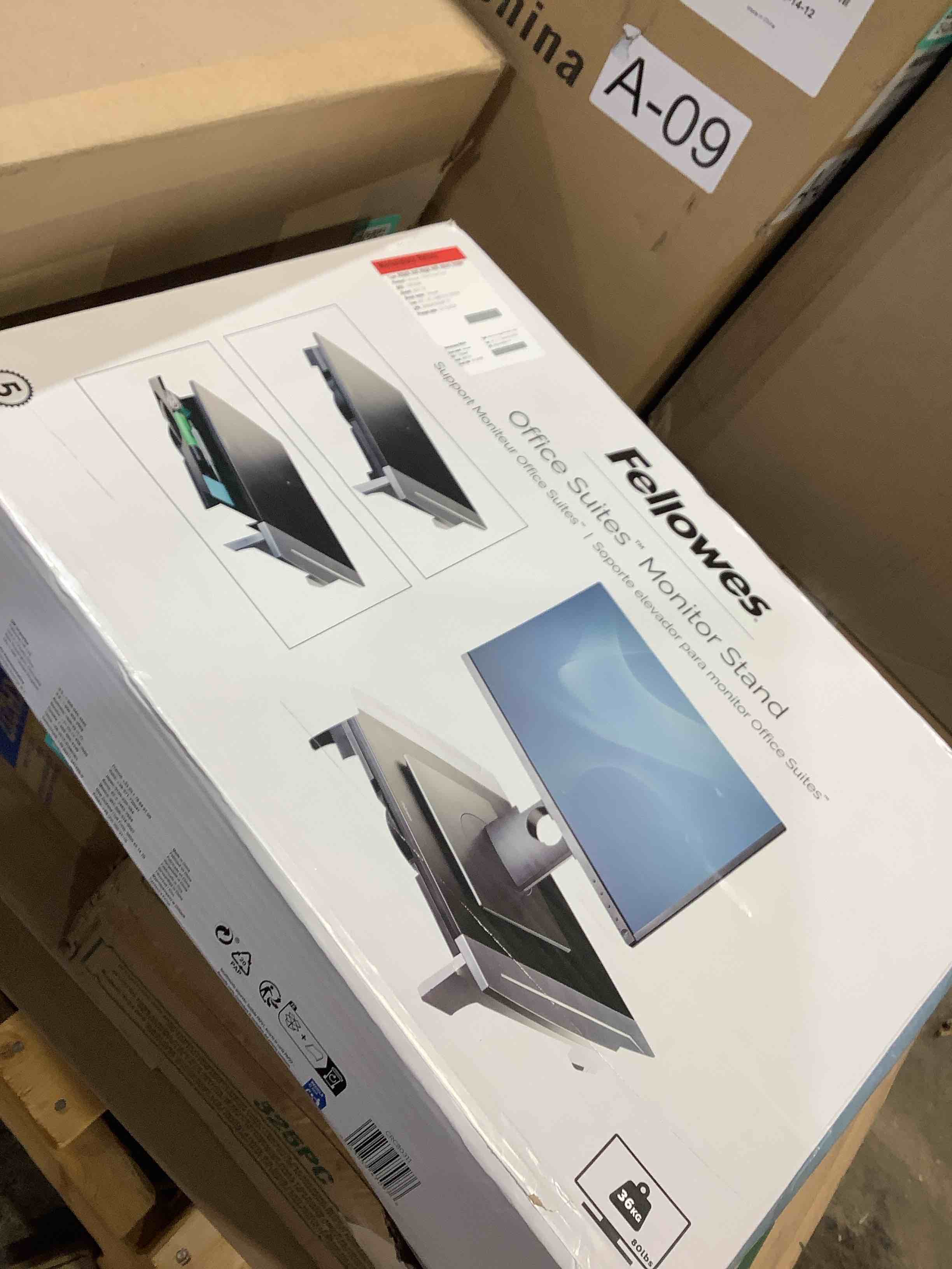 Condition photo showing Good Condition for fellowes mfg. co. fel8031101 monitor riser- 2inchadjust- 19. 88inchx14. 06inchx4-6. 50inch- bk-sr