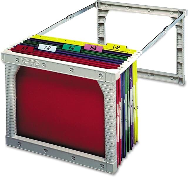 plastic snap-together hanging folder frame legal/letter size 18 to 27 long white/silver accents