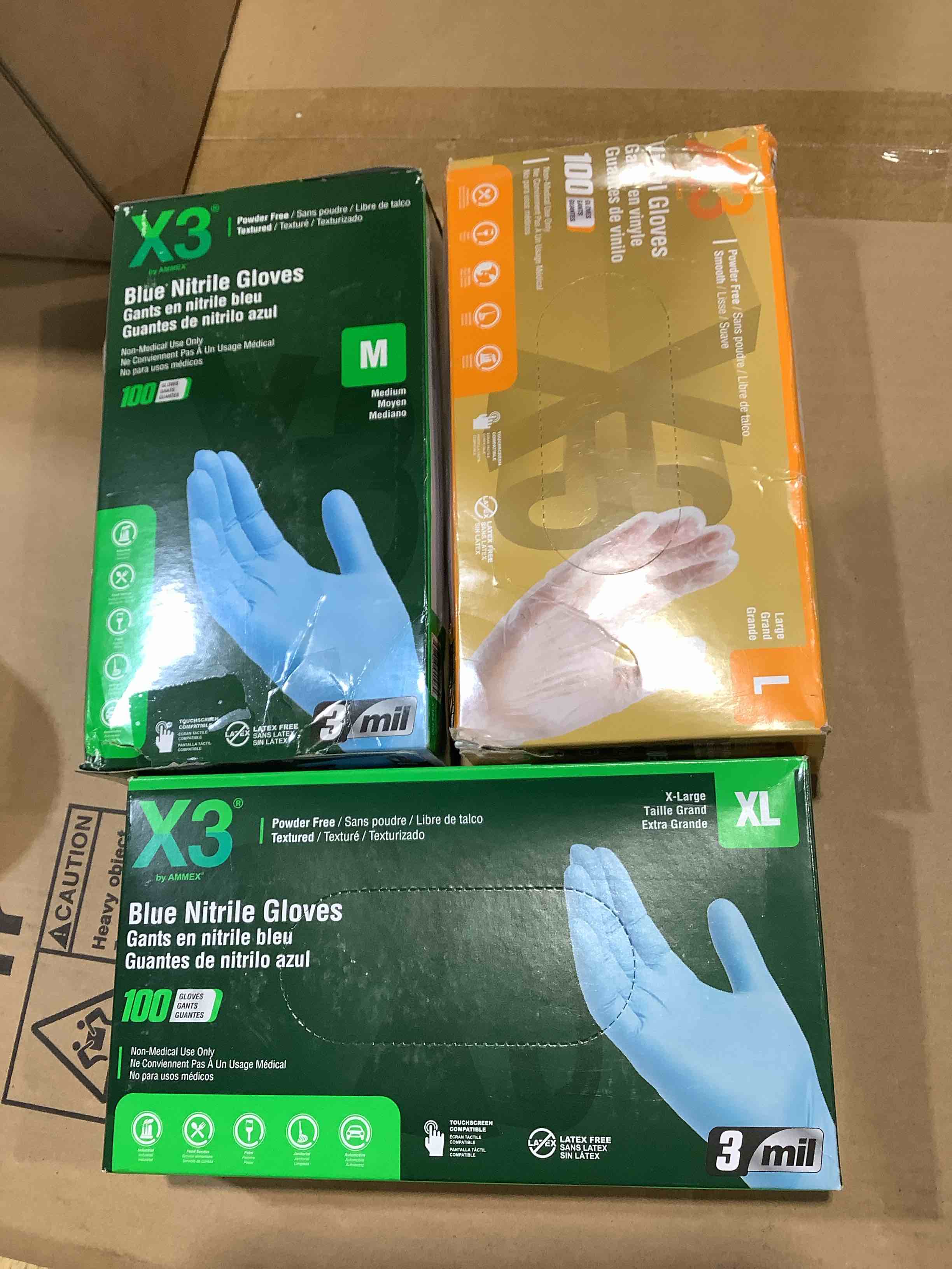 Condition photo showing New/Like New for medium, large, extra large gloves