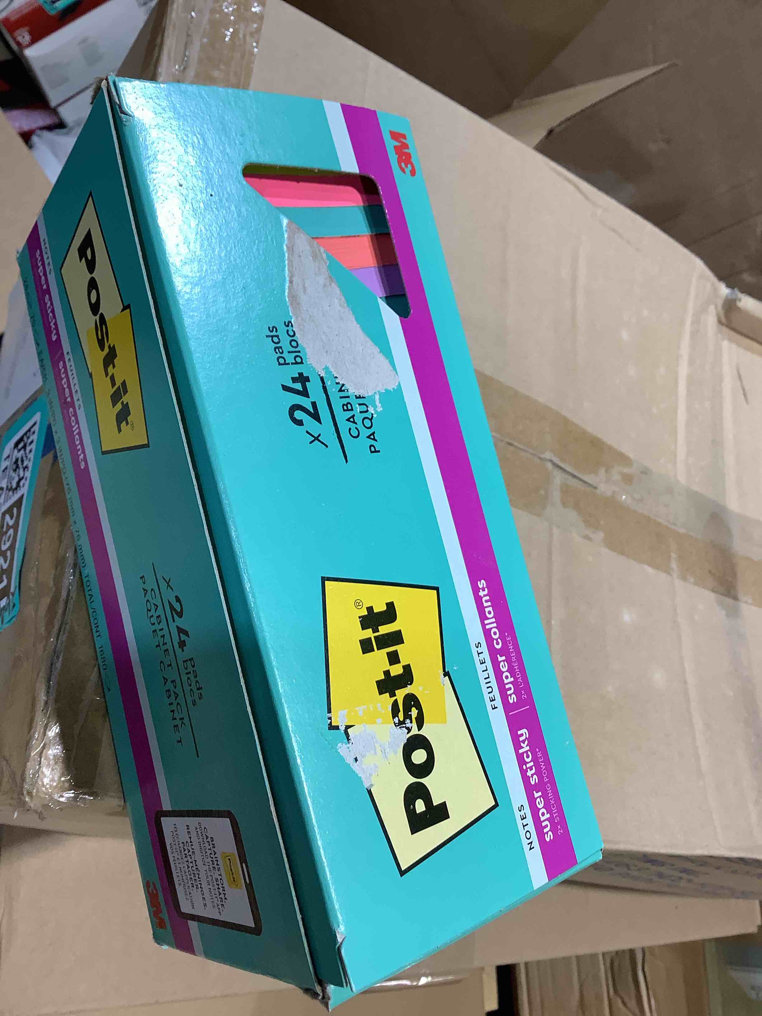 Condition photo showing New/Like New for post-it super sticky notes  supernova neons collection  3 in. x 3 in.  70 sheets  24 pads