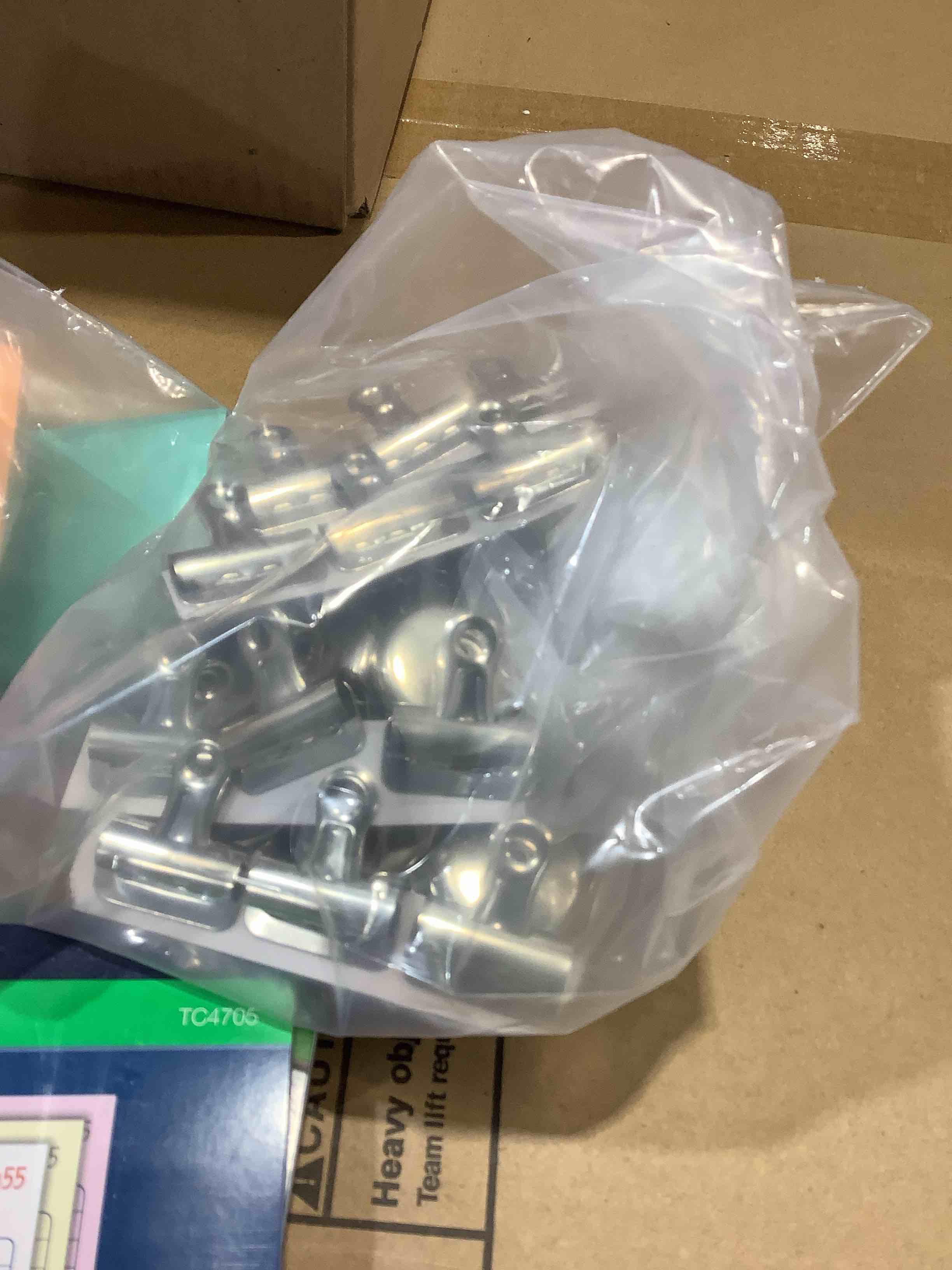 Condition photo showing Good Condition for assortment of office supplies: sales order, post notes, scotch, tape, flashlight, magnetic clips