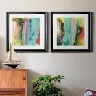 Long Lake I 2 piece picture frame painting set, gold frame