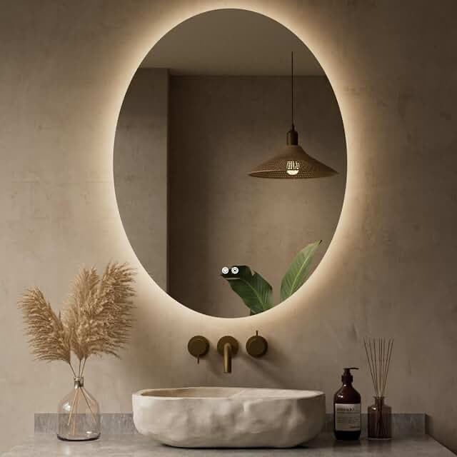 LED bathroom mirror 24" x 32" oval