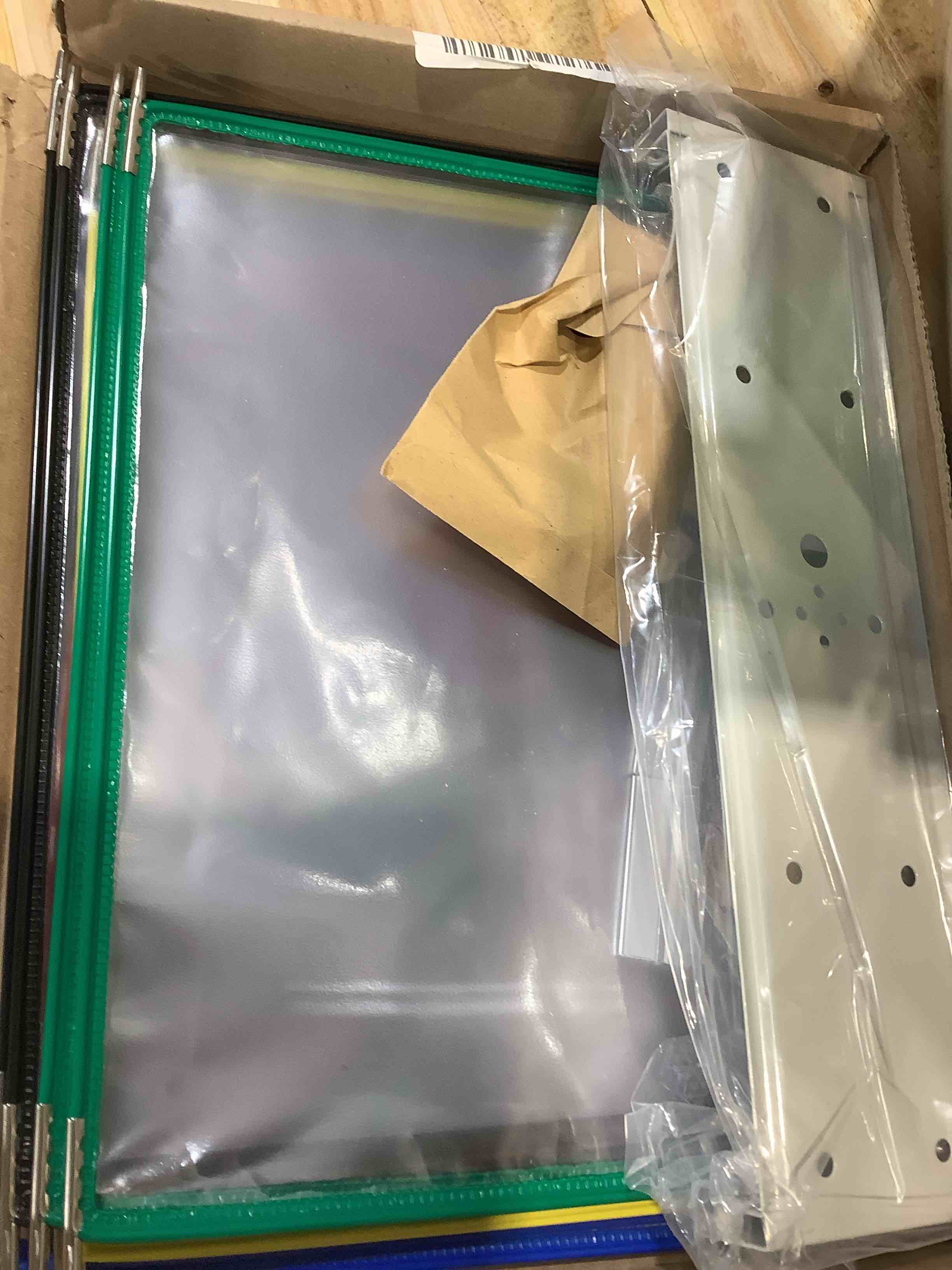 Condition photo showing New/Like New for tarifold, inc. w291 wall unit reference starter set with ten display pockets, 20 sheet capacity