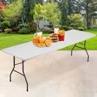 bestoffice 8ft picnic table table camping table plastic,white