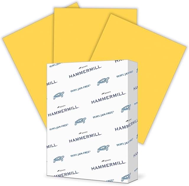 hammermill 103168 recycled colored paper  20lb  8-1/2 x 11  goldenrod - 1 ream (500 sheets)