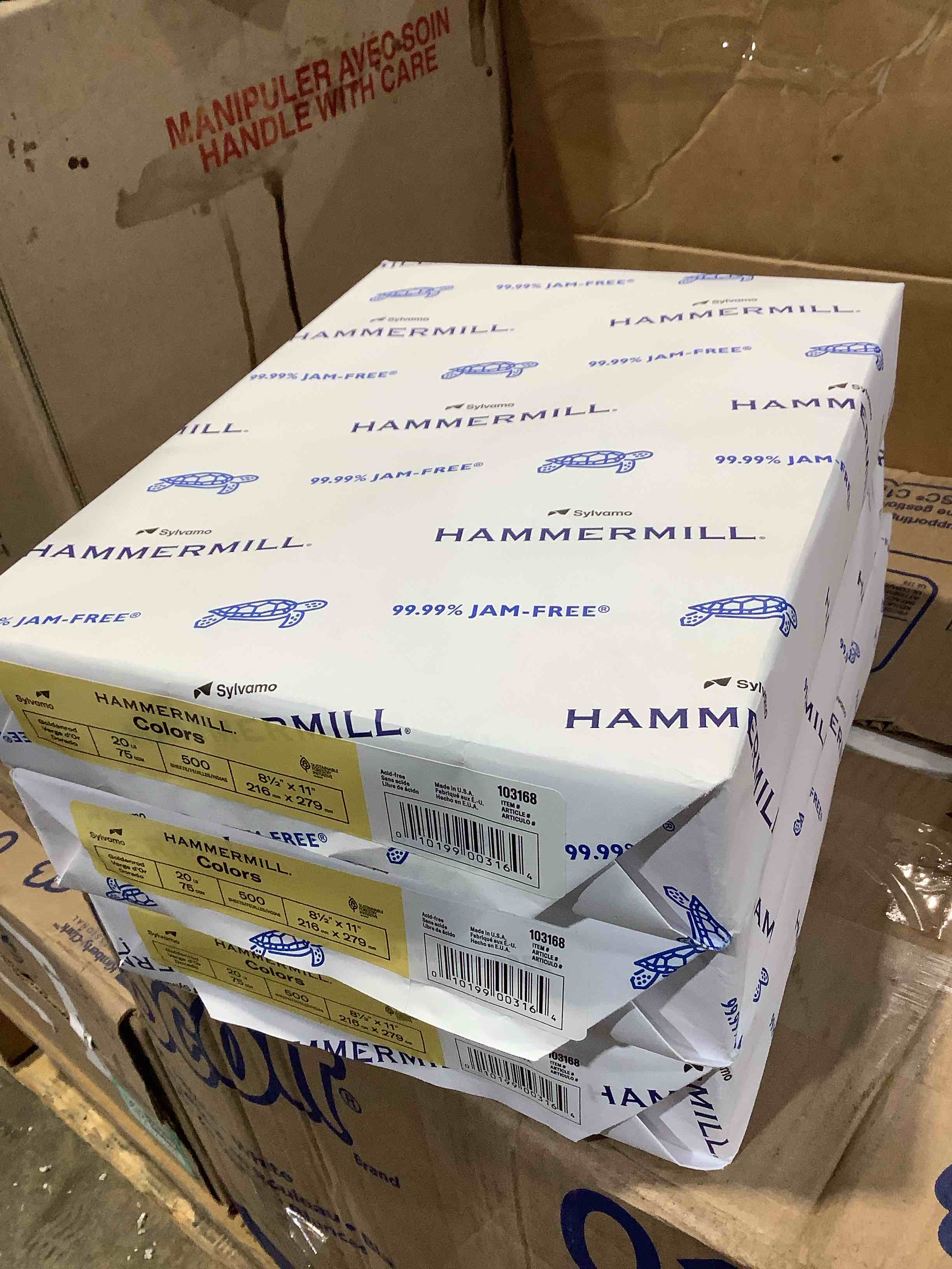 Condition photo showing New/Like New for hammermill 103168 recycled colored paper  20lb  8-1/2 x 11  goldenrod - 1 ream (500 sheets)