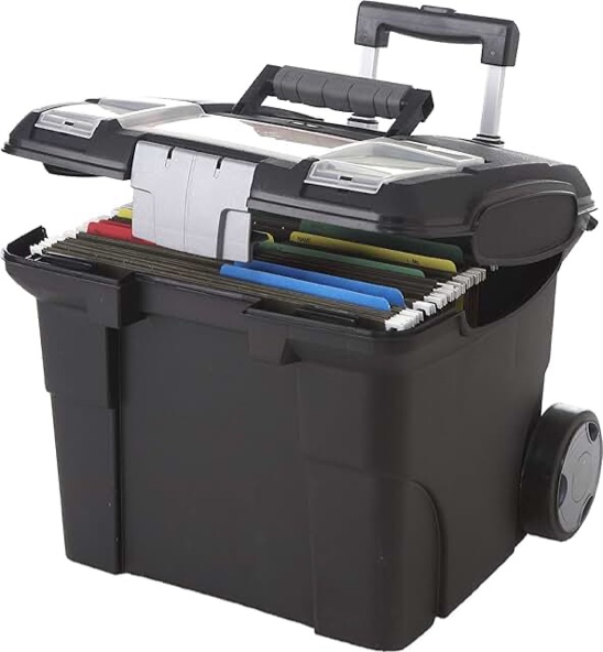 Storex Premium File Cart  16-3/8 x 17 x 15  Black