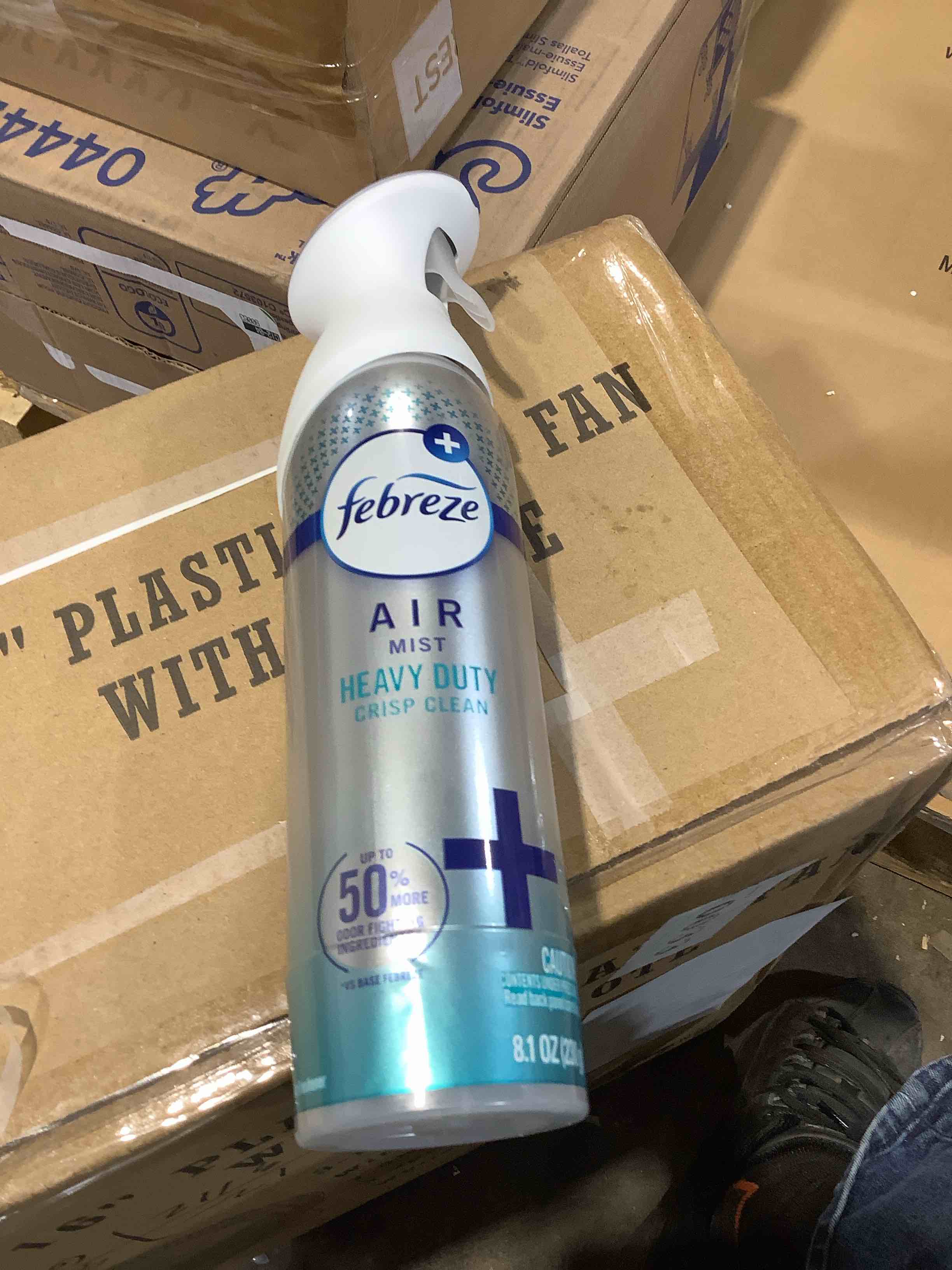 Condition photo showing New/Like New for febreze air freshener heavy duty crisp clean - 8.1oz