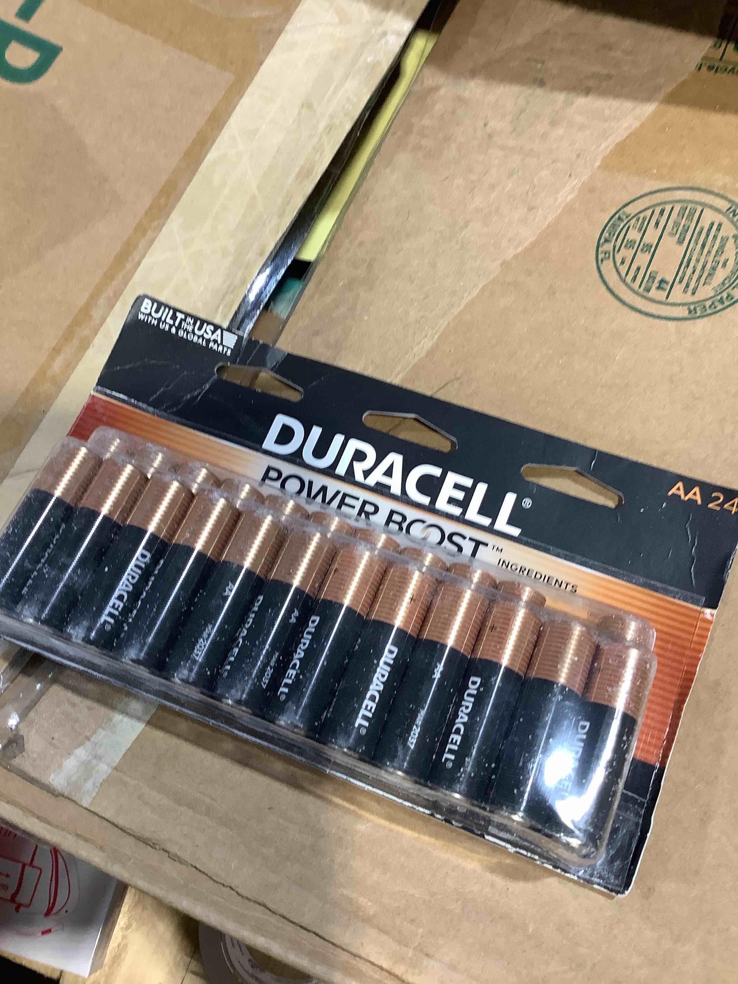 Condition photo showing New/Like New for duracell coppertop aa batteries with power boost ingredients, 24 count pack double a battery with long-lasting power, alkaline aa battery for household and office devices, in office