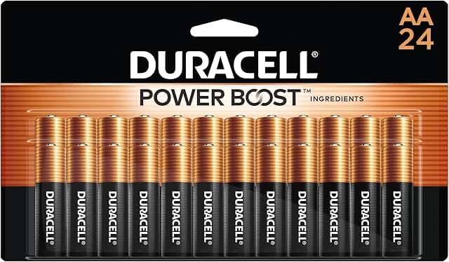 duracell coppertop aa batteries with power boost ingredients, 24 count pack double a battery with long-lasting power, alkaline aa battery for household and office devices, in office