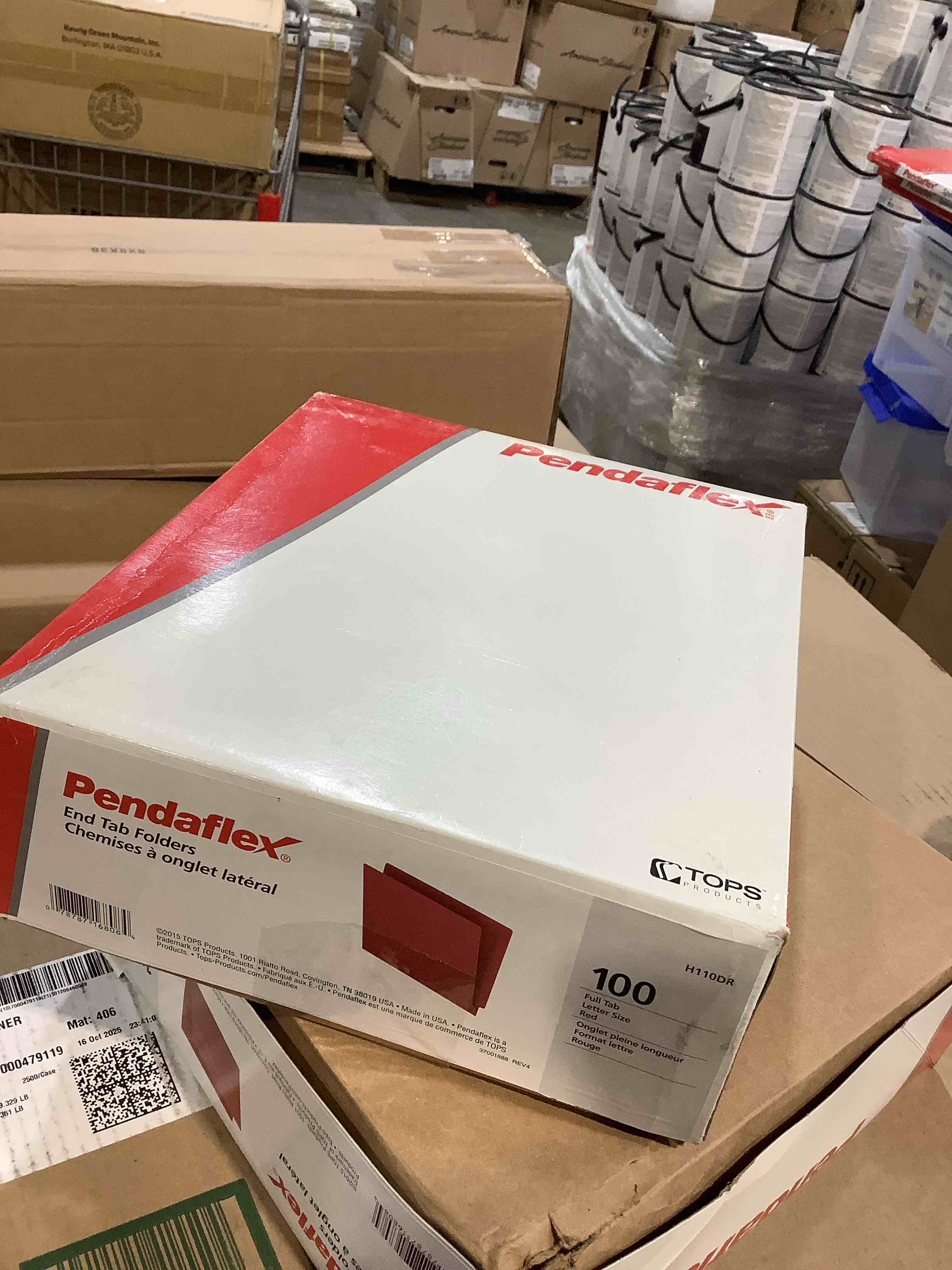Condition photo showing New/Like New for pendaflex color end tab folders letter - 8 1/2  x 11  sheet size - 11 pt. folder thickness - red - 8.60 lb - recycled - 100 / box