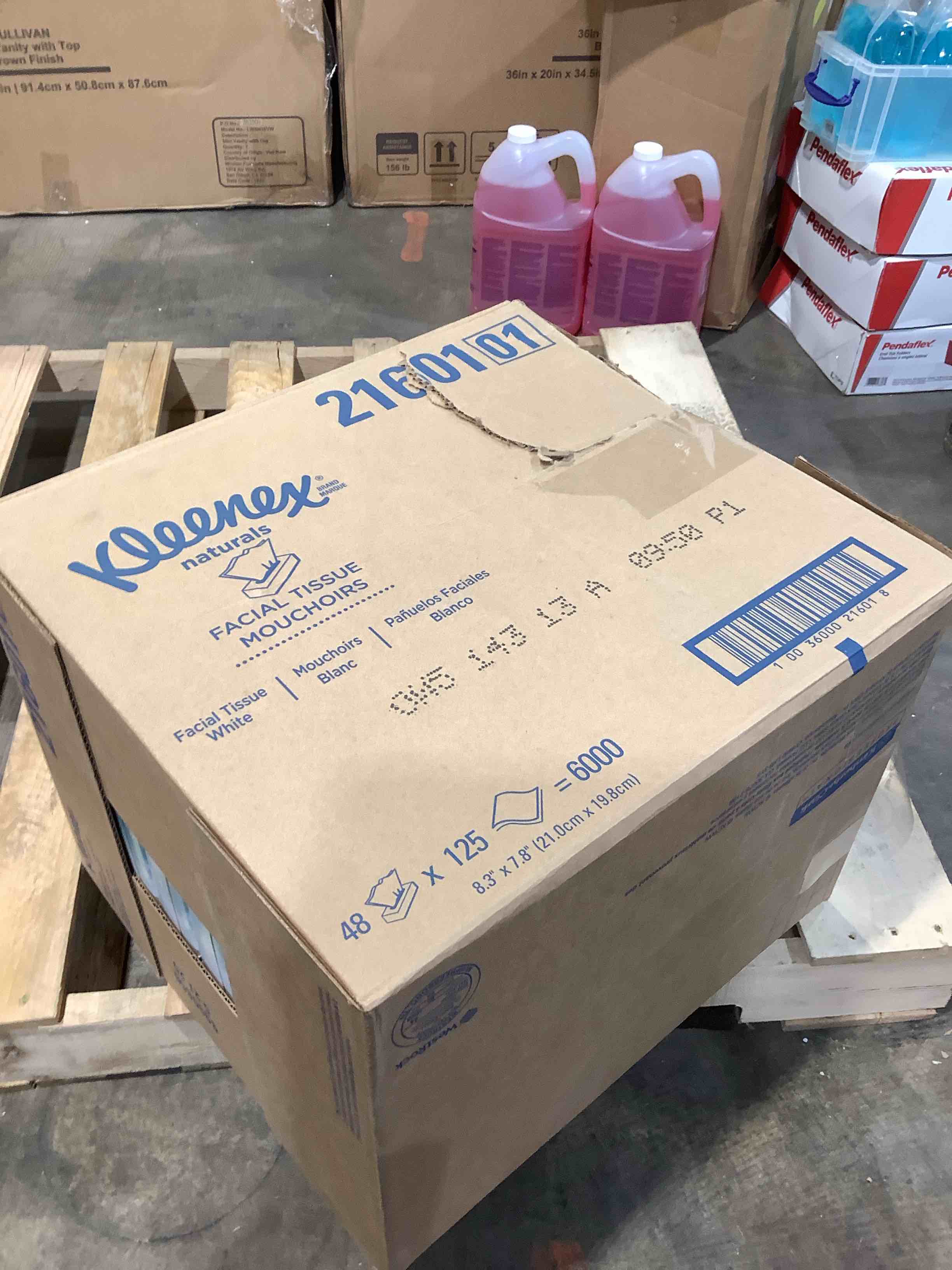 Condition photo showing New/Like New for kleenex professional naturals facial tissue for business (21601)  flat face tissue box  2-ply  48 boxes per case  125 soft sheets per box  6 000 sheets per case