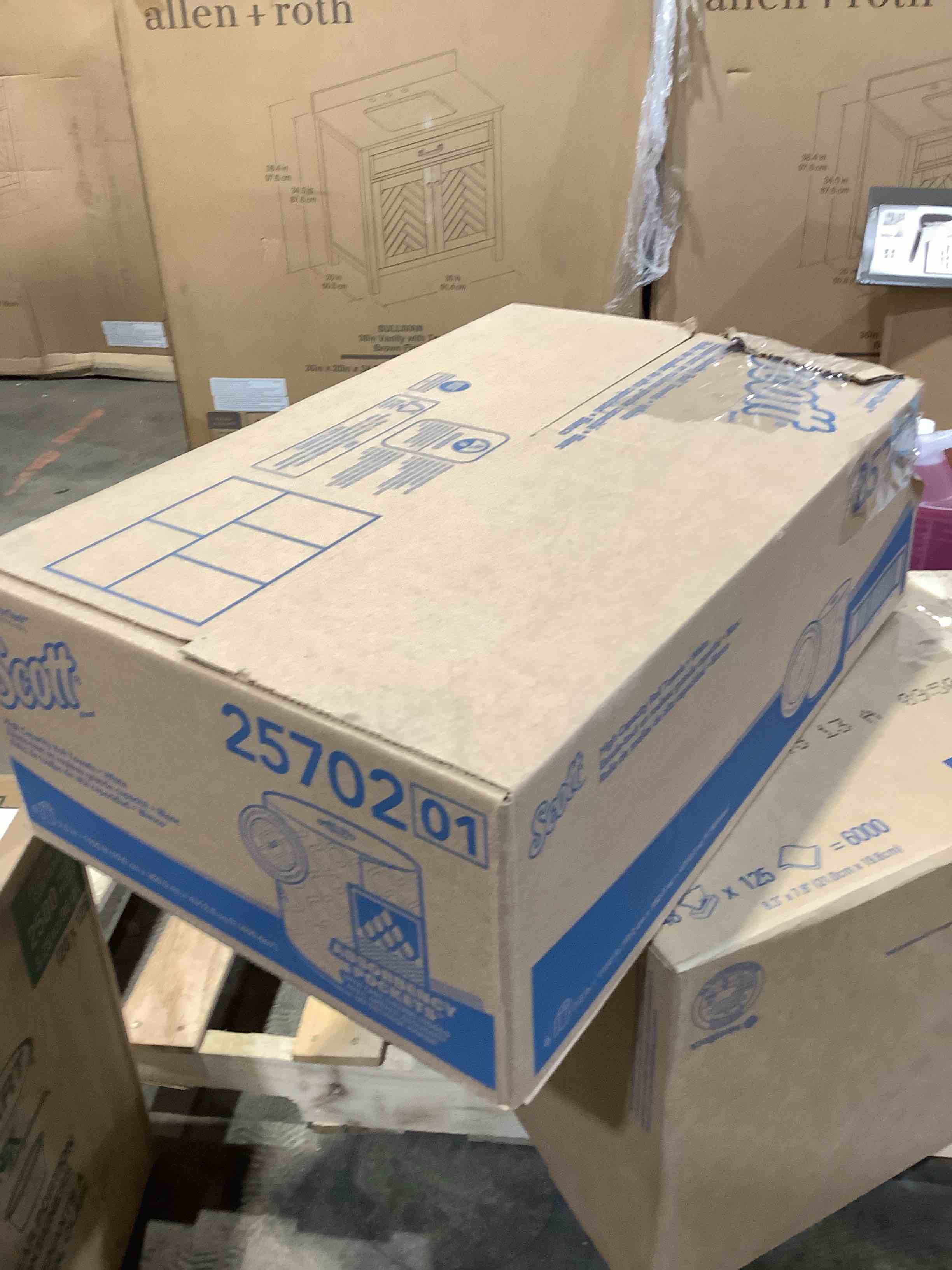 Condition photo showing New/Like New for scott professional high-capacity hard roll paper towels  bulk (25702)  hardwound  elevated design  absorbency pockets  white  for scottbrand blue core dispensers (6 rolls at 1 150  each  6 900 /case)
