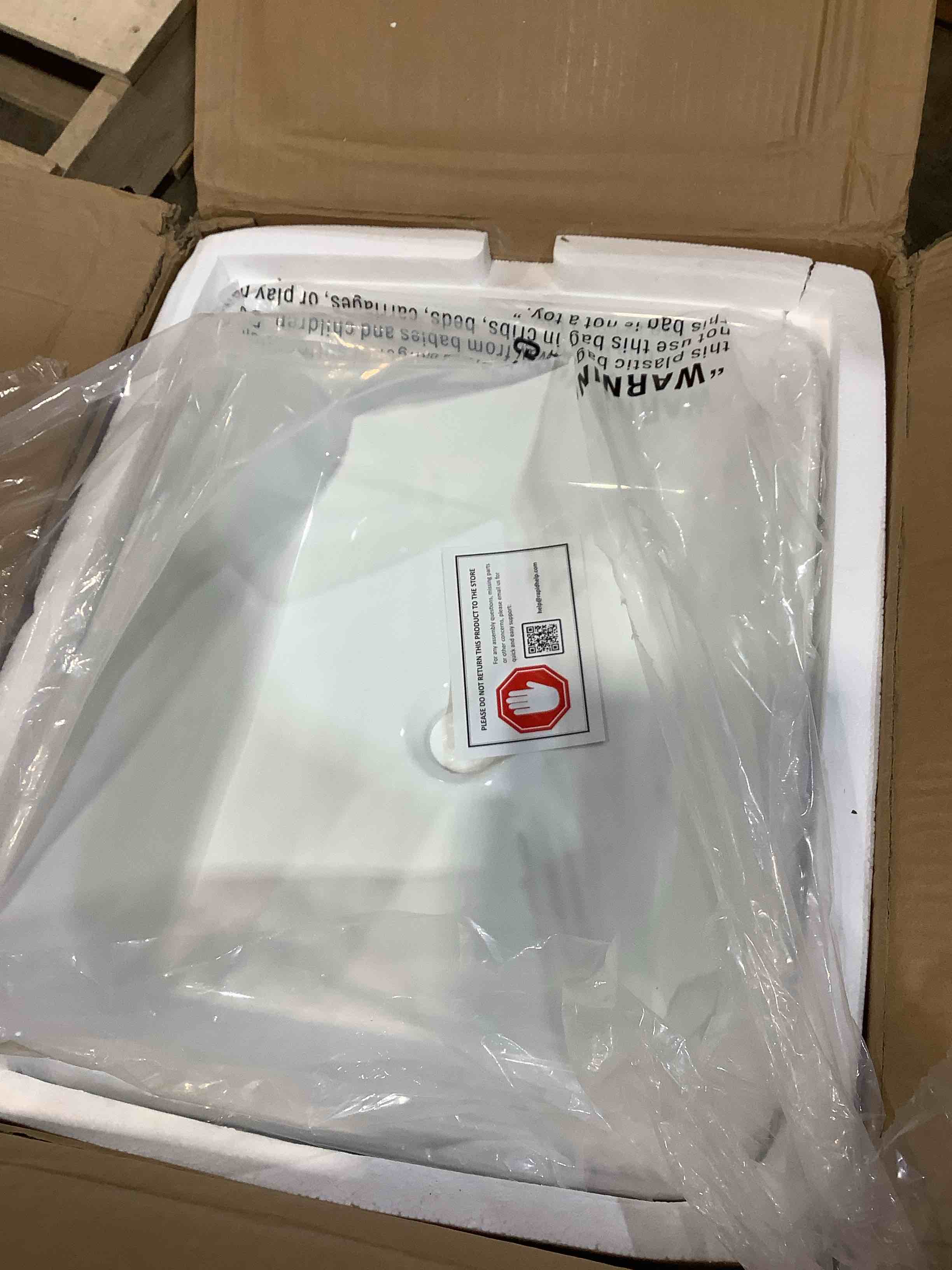 Condition photo showing New/Like New for miligoré 19" x 15" rectangular white ceramic vessel sink - modern above counter bathroom vanity bowl