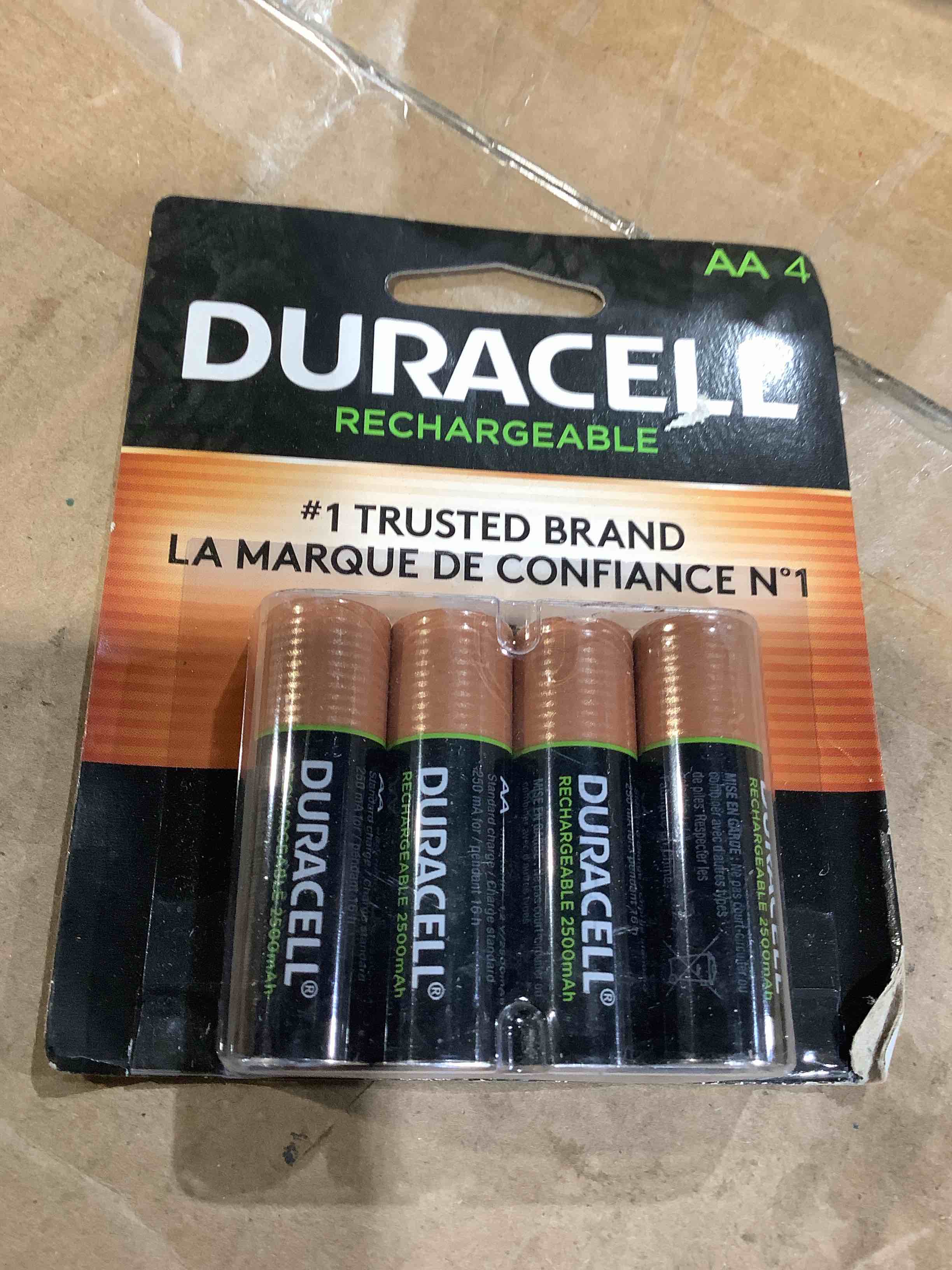 Condition photo showing New/Like New for duracell rechargeable aa batteries - 4 pack - compatible with nimh battery chargers, in office