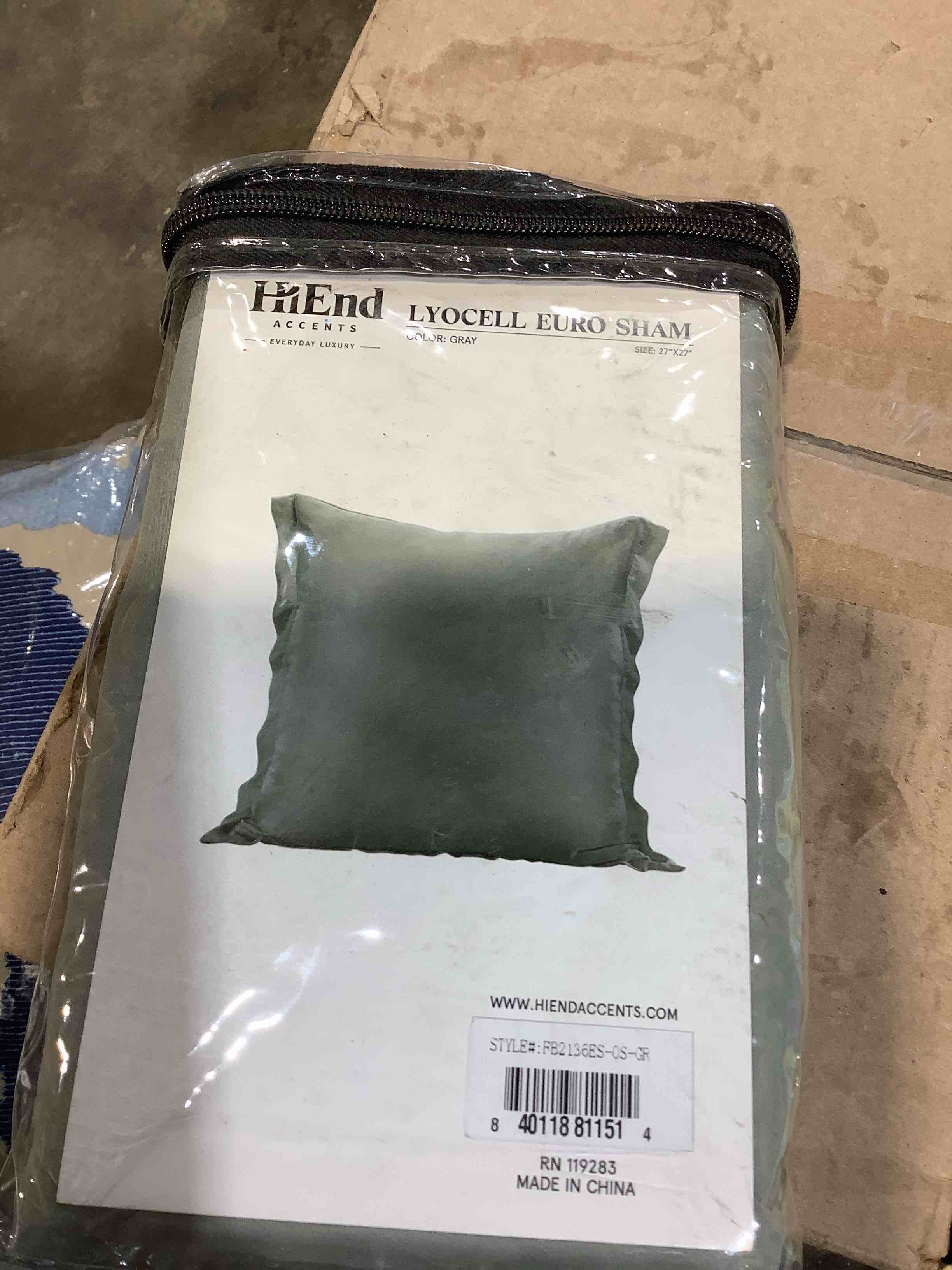 Condition photo showing New/Like New for hiend accents eucalyptus euro sham covers, 27x27 inch, sage solid color, soft silk breathable pillow shams, modern classic casual shabby chic euro pillow shams