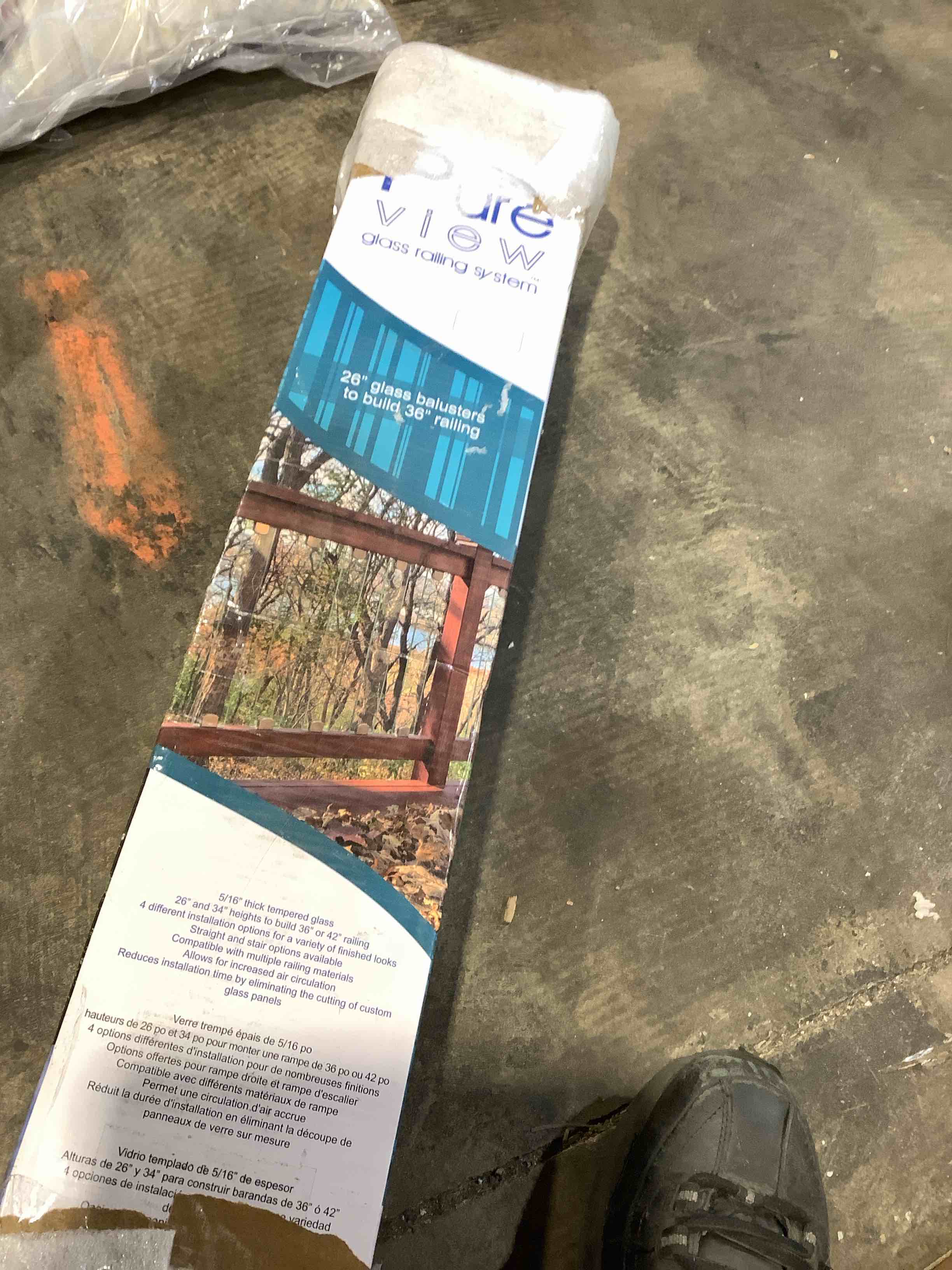 Condition photo showing Good Condition for pure view glass. railing system 26" glass balusters to build 36"  railing