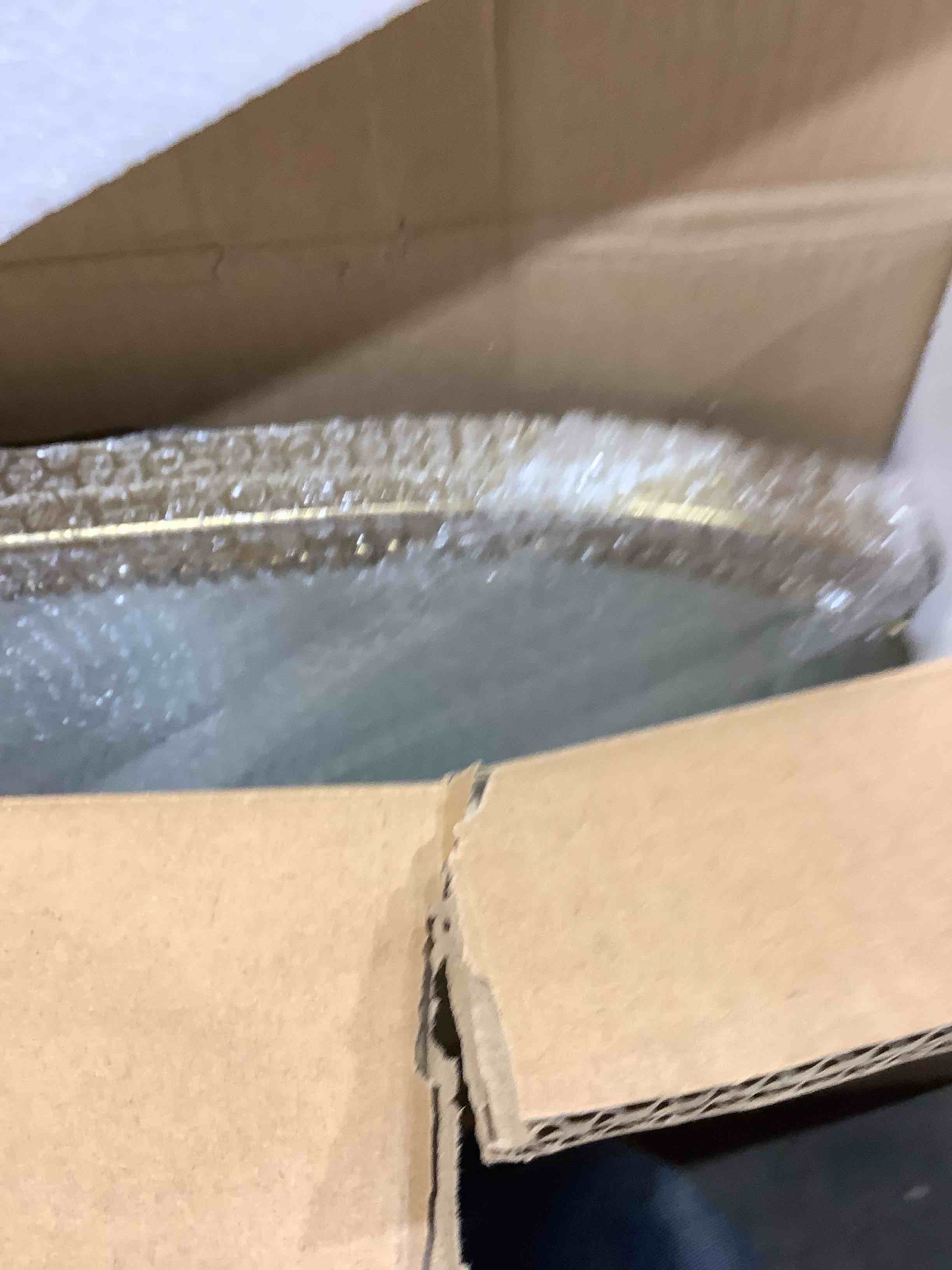Condition photo showing New/Like New for 23.5" x 1.5" x 37.3" gold arched mirror with ornamental edge