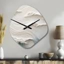 White and Blue Wave Papercut Style Nebula Shape Coastal Waves metal Wall Clock