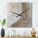 Abstract, Grey gold Roman numerals Square Wall Clock