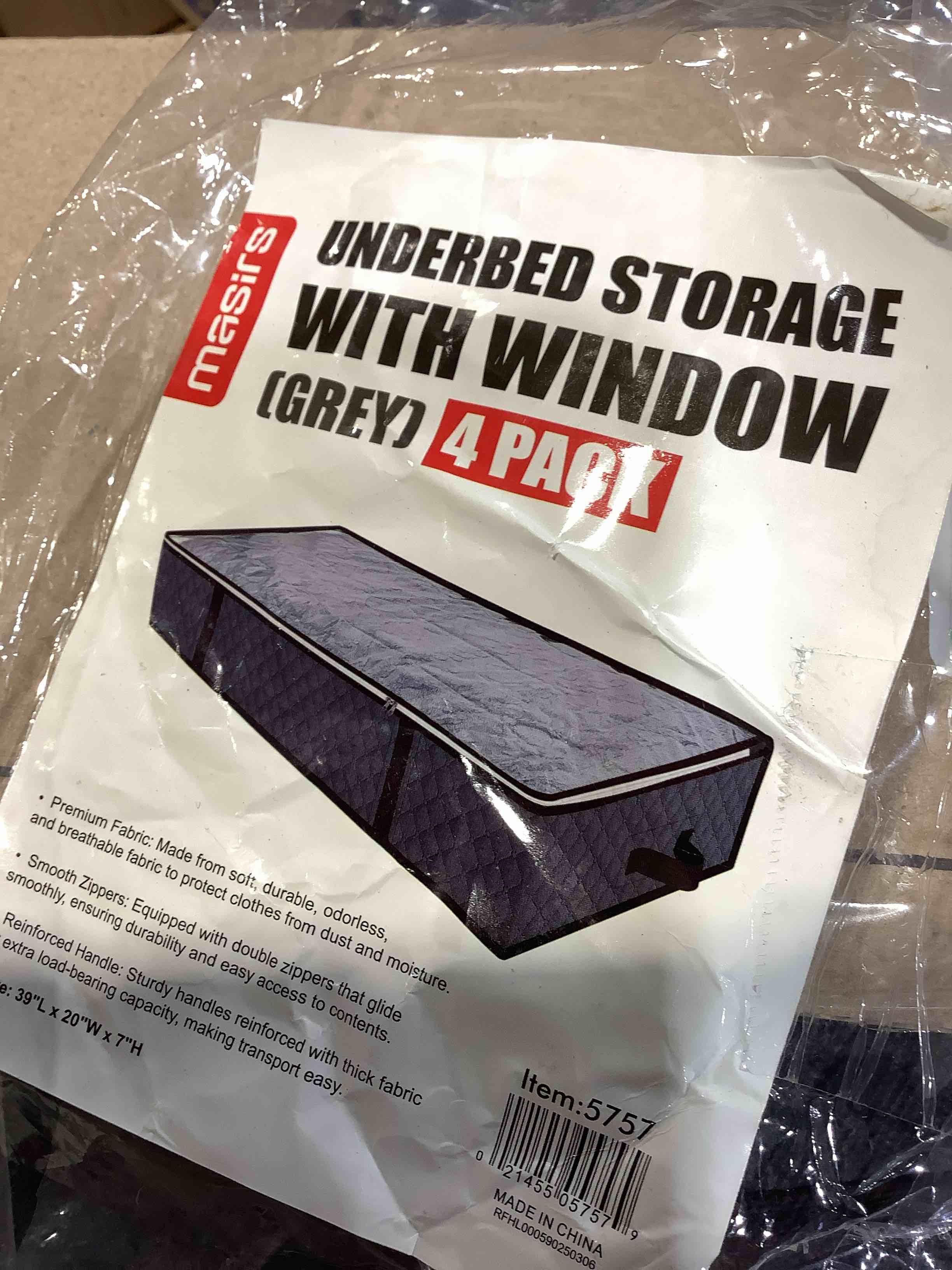 Condition photo showing Good Condition for underbed storage bag  - foldable under bed storage organizer for clothes, bedroom blankets, comforter, pillows, linen sheets, towels, sweaters, shoe drawers - ideal for college dorms (grey)
