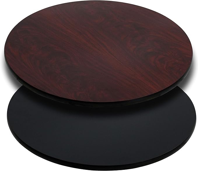 Flash Furniture 36   Round Table Top with Black or Mahogany Reversible Laminate Top