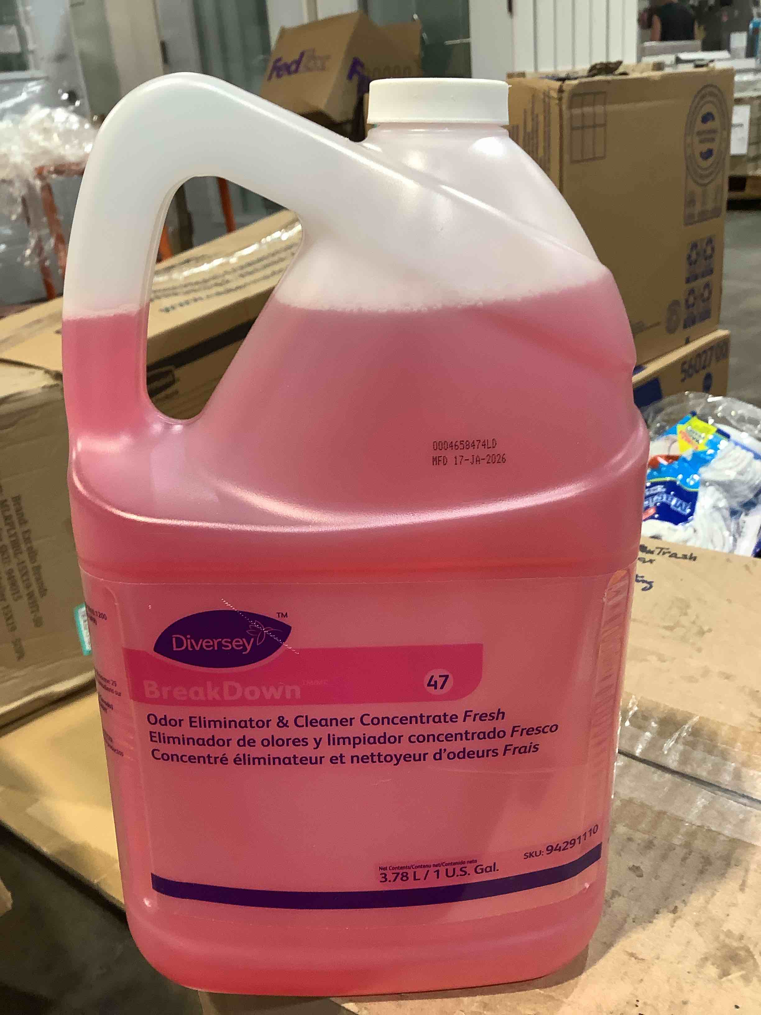 Condition photo showing New/Like New for diversey™ breakdown™ butcher s odor eliminator  fresh scent  1 gallon  case of 4