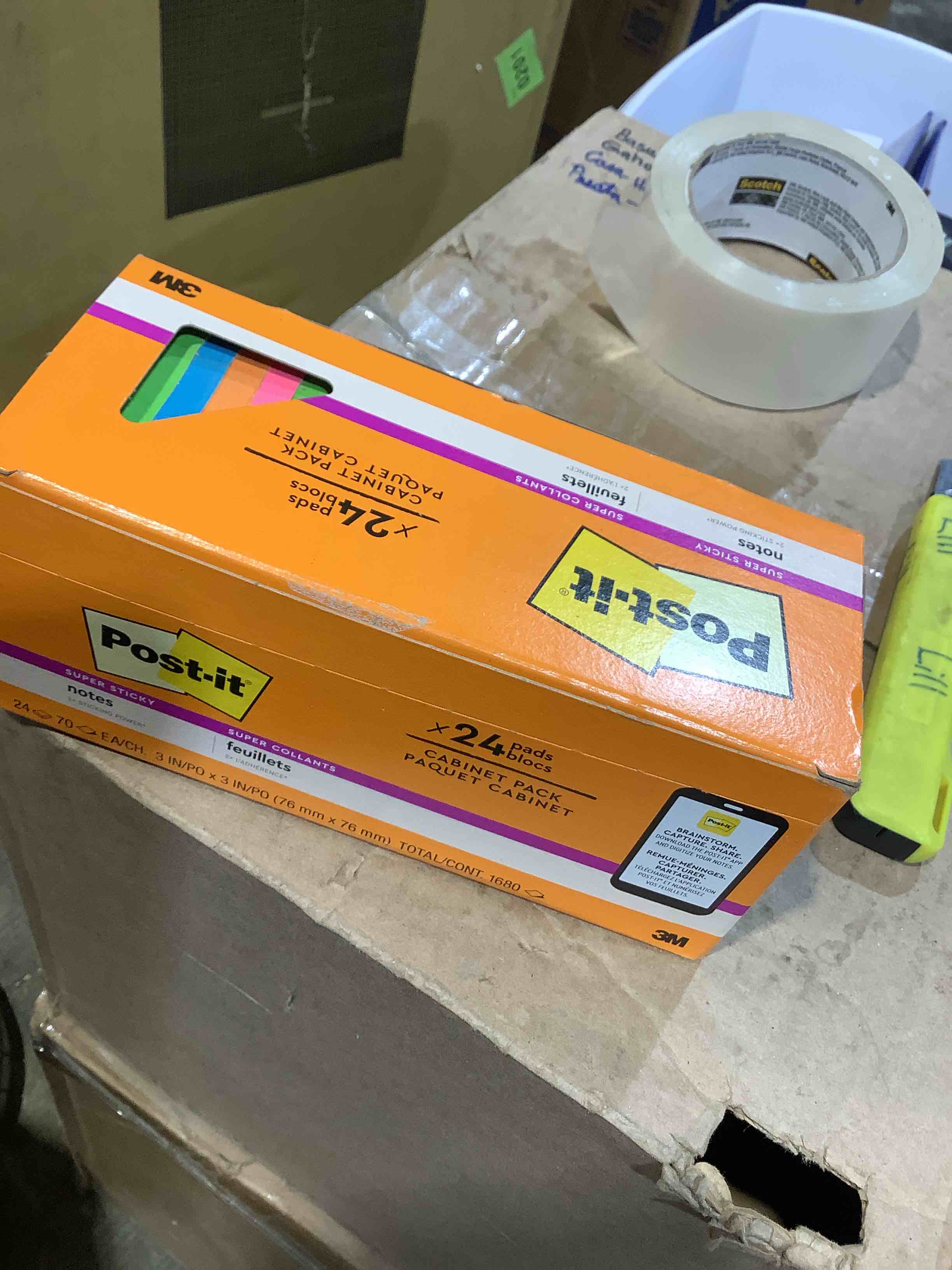 Condition photo showing New/Like New for post-it super sticky notes  3 in x 3 in  energy boost  24 pads