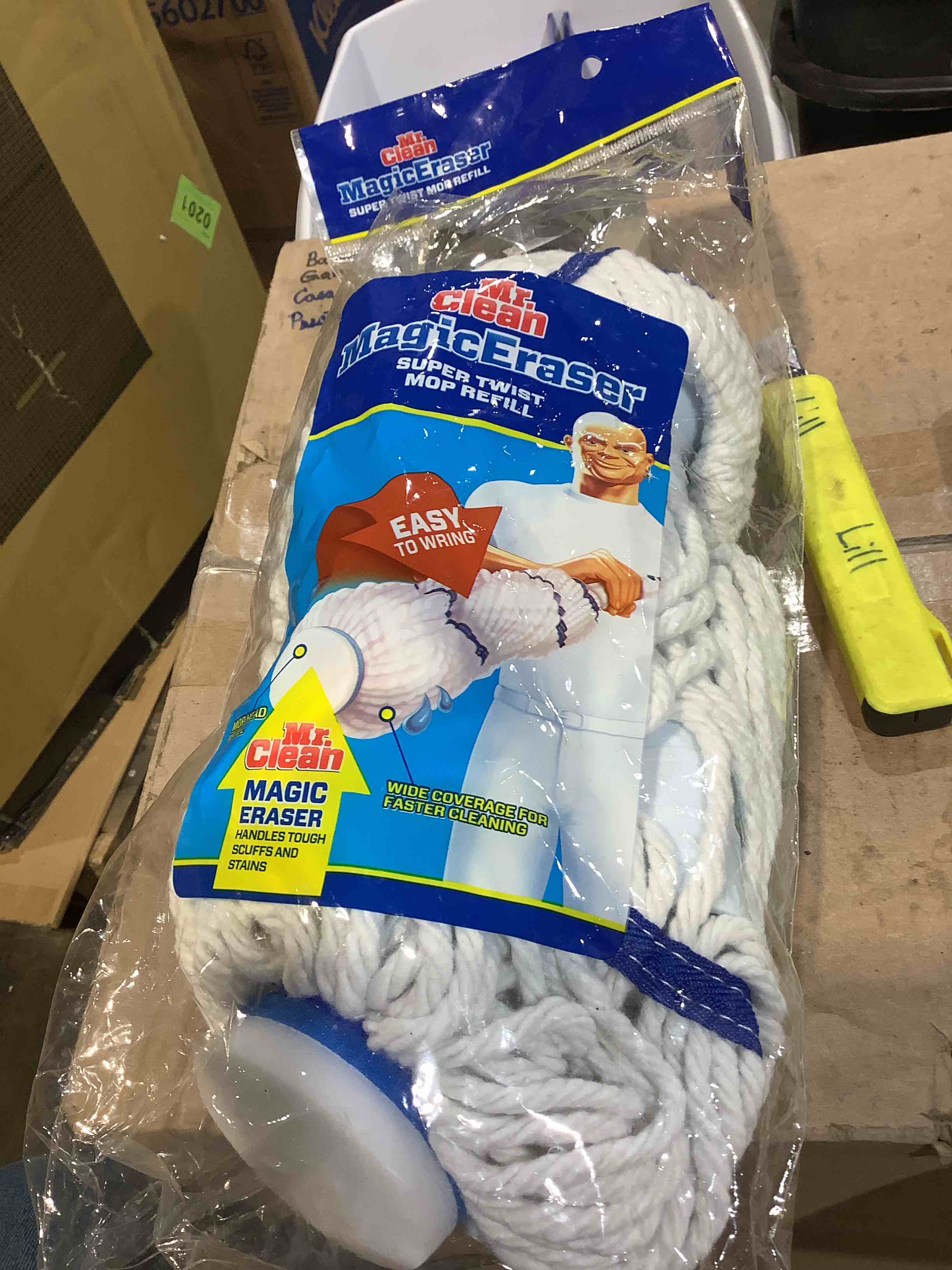 Condition photo showing New/Like New for mr. clean magic eraser super twist mop refill