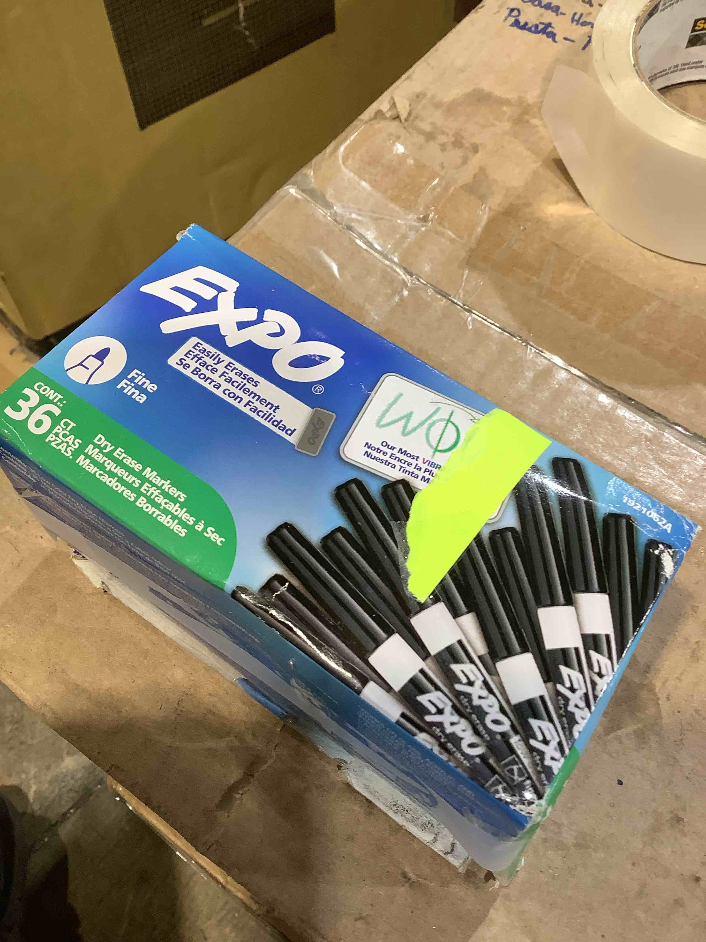 Condition photo showing Good Condition for expo low odor dry erase markers  fine tip  black  36 count