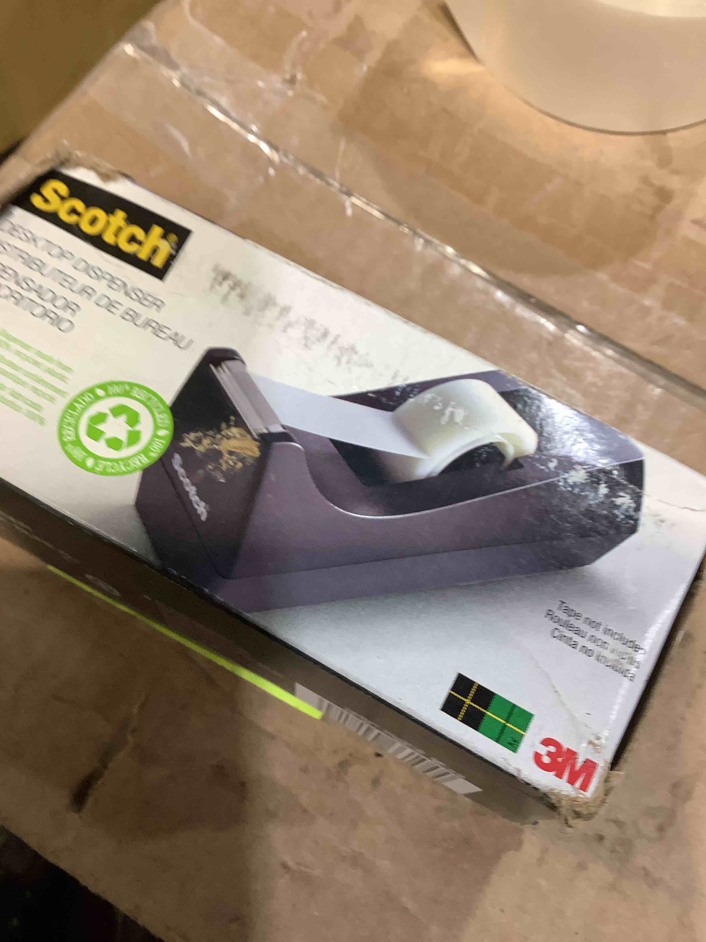 Condition photo showing New/Like New for scotch desktop adhesive tape dispenser  black  2.7 in x 2.7 in x 6.4 in
