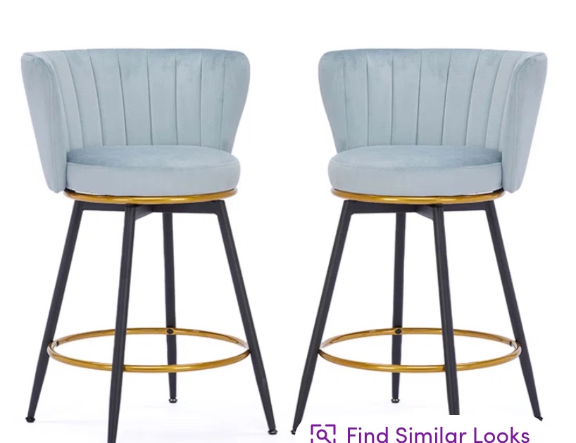 Hindsville Counter height, barstool set 2 blue