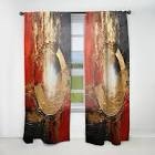 Red Gold Fusion Spiral Li velvet curtain room darkening, pair