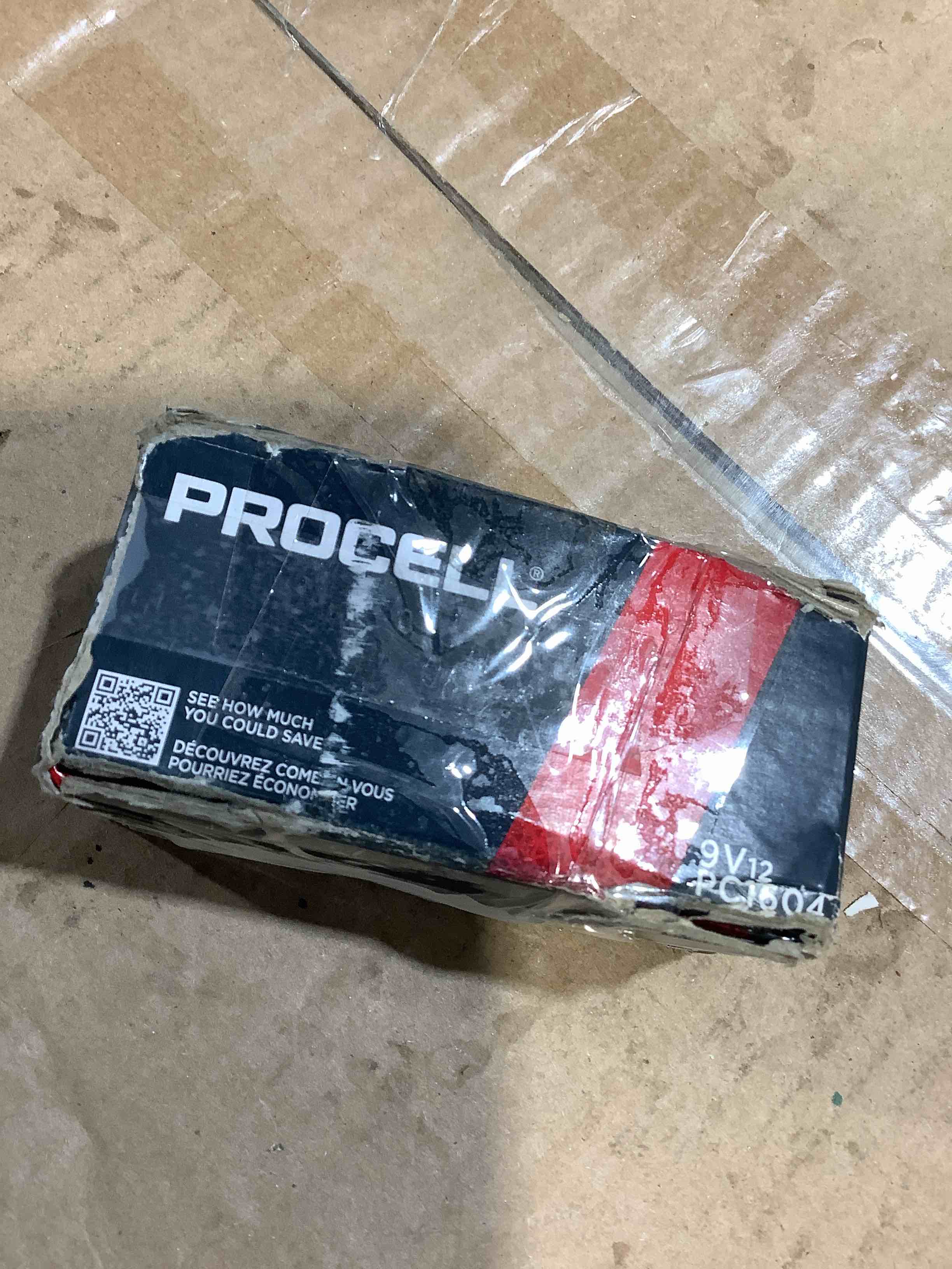 Condition photo showing New/Like New for duracell procell alkaline 9v batries 12 pack, in office