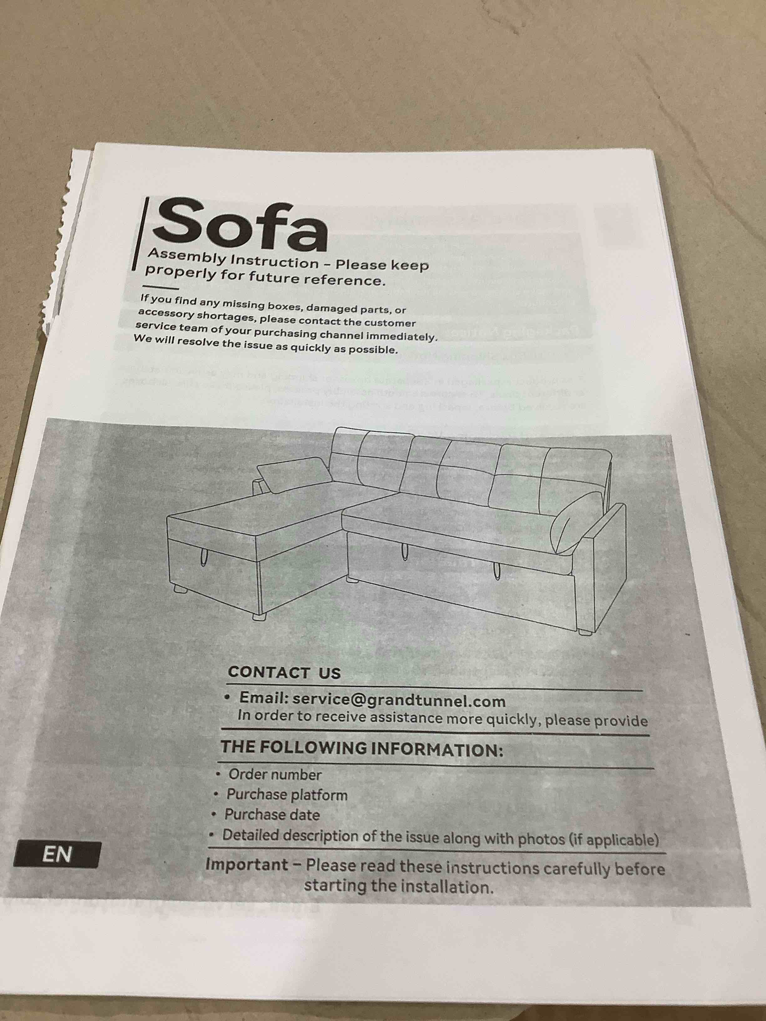 Condition photo showing Good Condition for l shaped gray upholstered module sofa, incomplete 