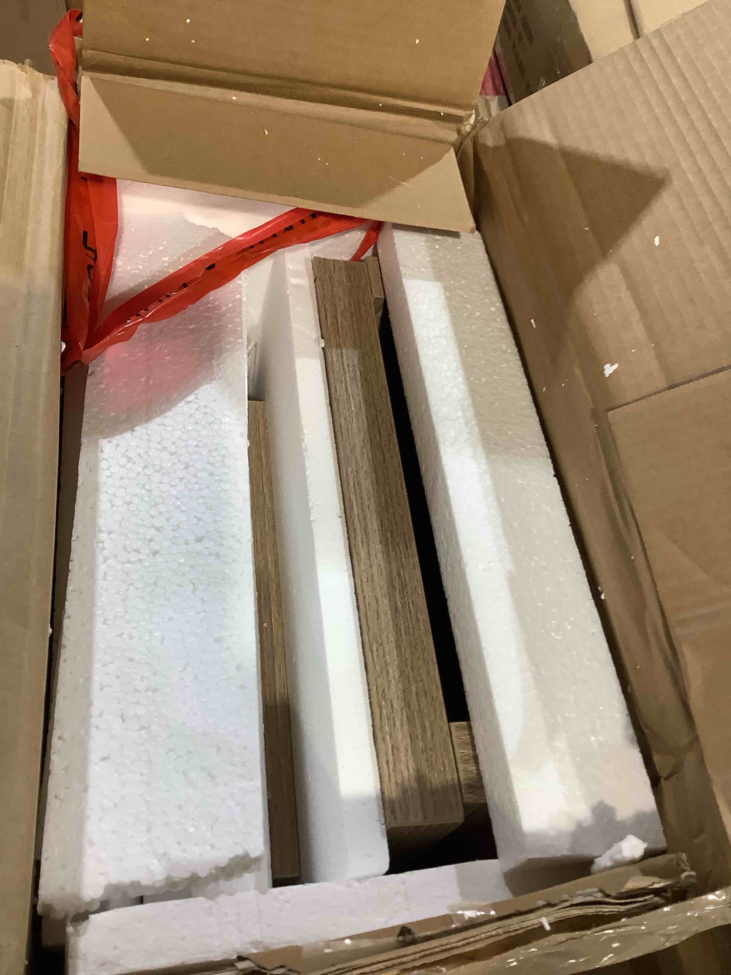 Condition photo showing New/Like New for savanna collection oak buffet cabinet accent sideboard with rattan doors